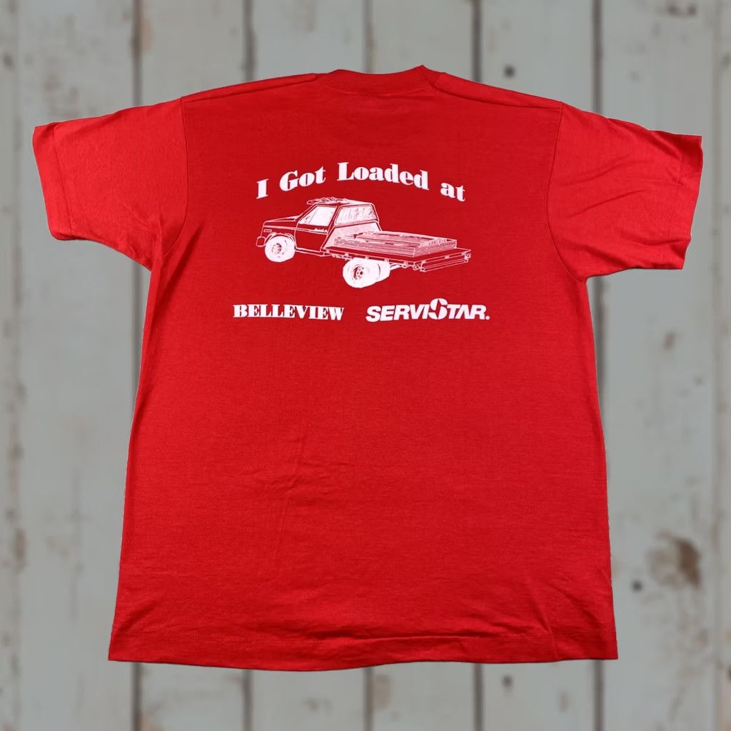 Vintage VINTAGE Screen Stars Best Shirt Mens L Red 80s 90s USA Trucker Vtg Blood Orange Cotton Blend Polyester Short Sleeve Crew Neck Size US L / EU 52-54 / 3 - 1 Thumbnail