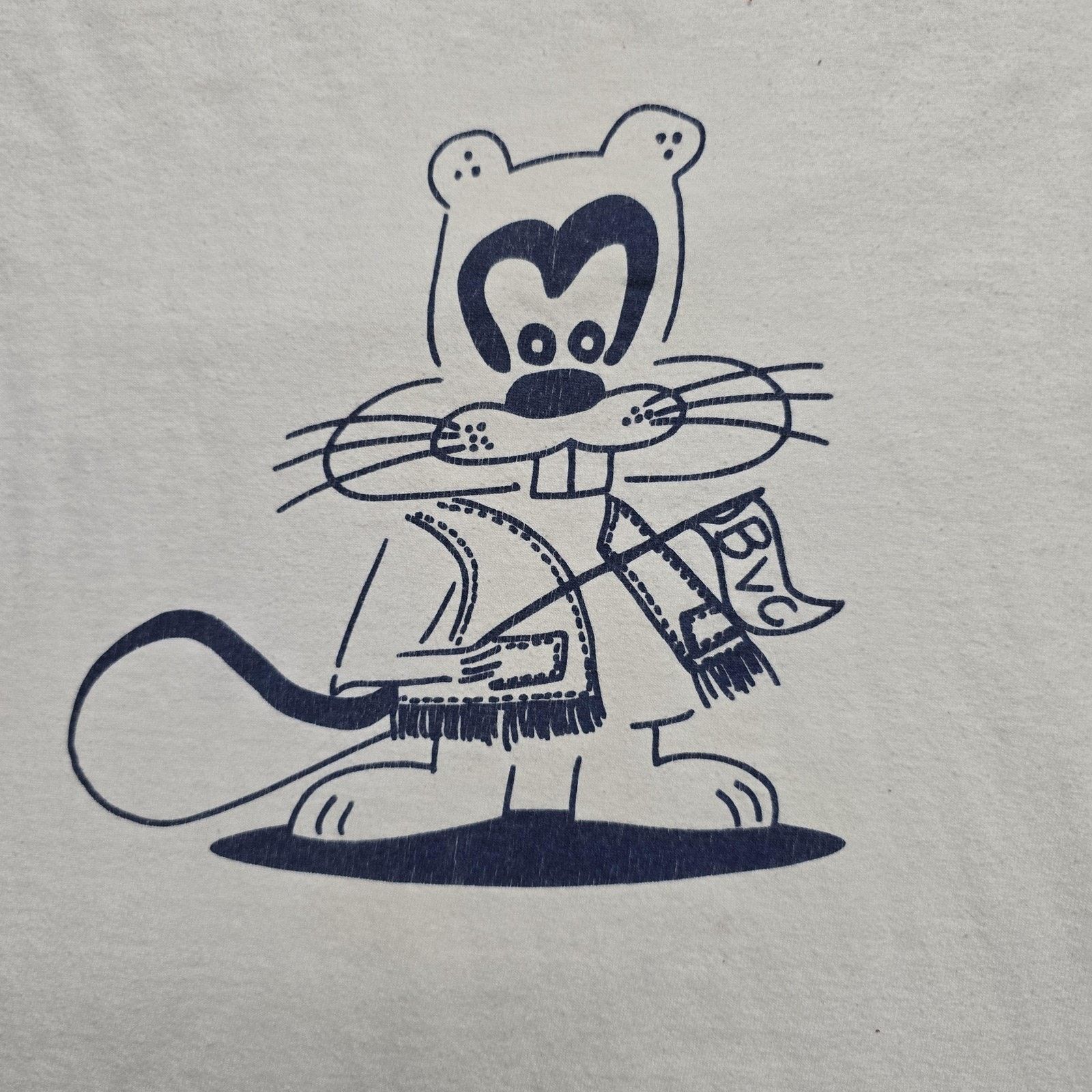 Jerzees Vintage School Beaver Shirt Jerzees L White PVC Mascot Tee Size US L / EU 52-54 / 3 - 2 Thumbnail