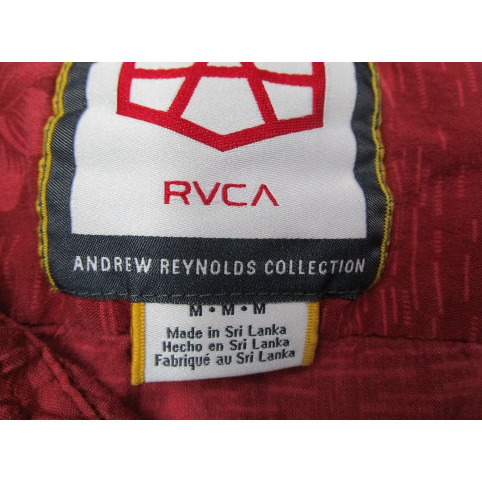 RVCA RVCA Shirt Mens Medium Red Floral Button Up Andrew Reynolds Hawaiian Skate Surf Size US M / EU 48-50 / 2 - 3 Thumbnail
