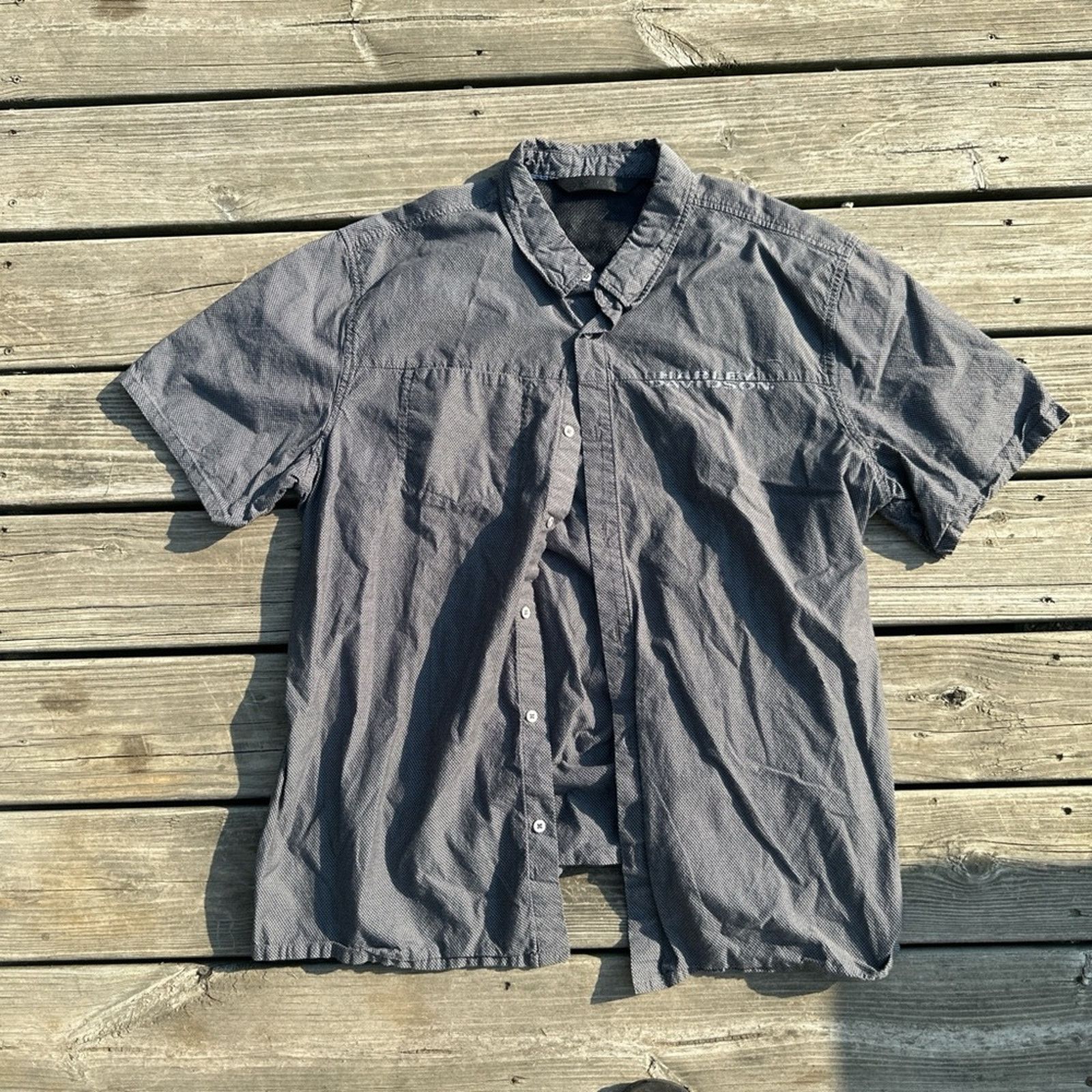Harley Davidson Harley-Davidson‎ Charcoal Button Down Shirt Size US XXL / EU 58 / 5 - 1 Thumbnail