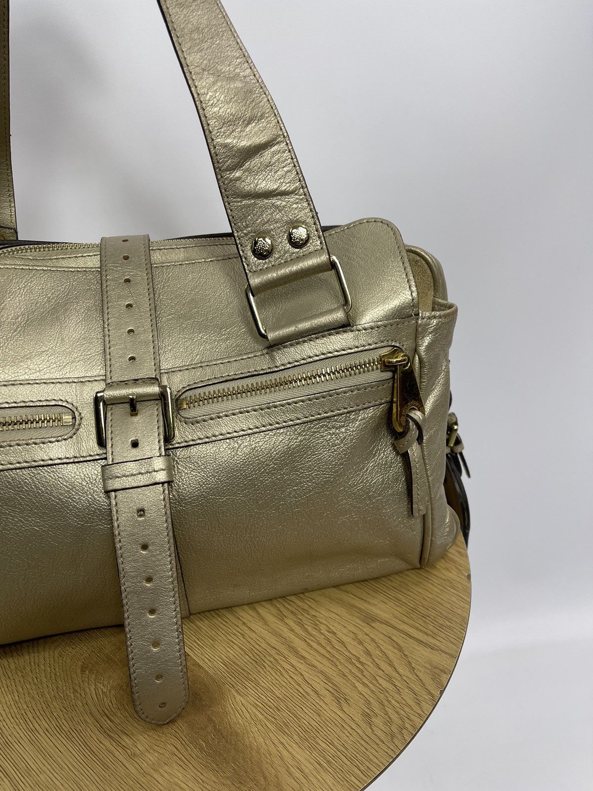 Mulberry Mulberry Gold Leather ShoulderBag with Gold Hardware England Size ONE SIZE - 3 Thumbnail
