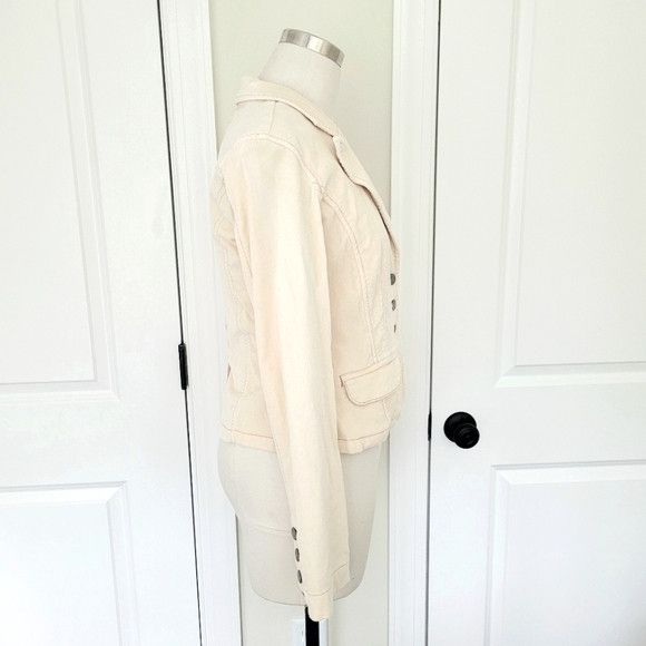 Calvin Klein Cream Corduroy Collared Button-Up Blazer Classic Preppy Size S / US 4 / IT 40 - 4 Thumbnail