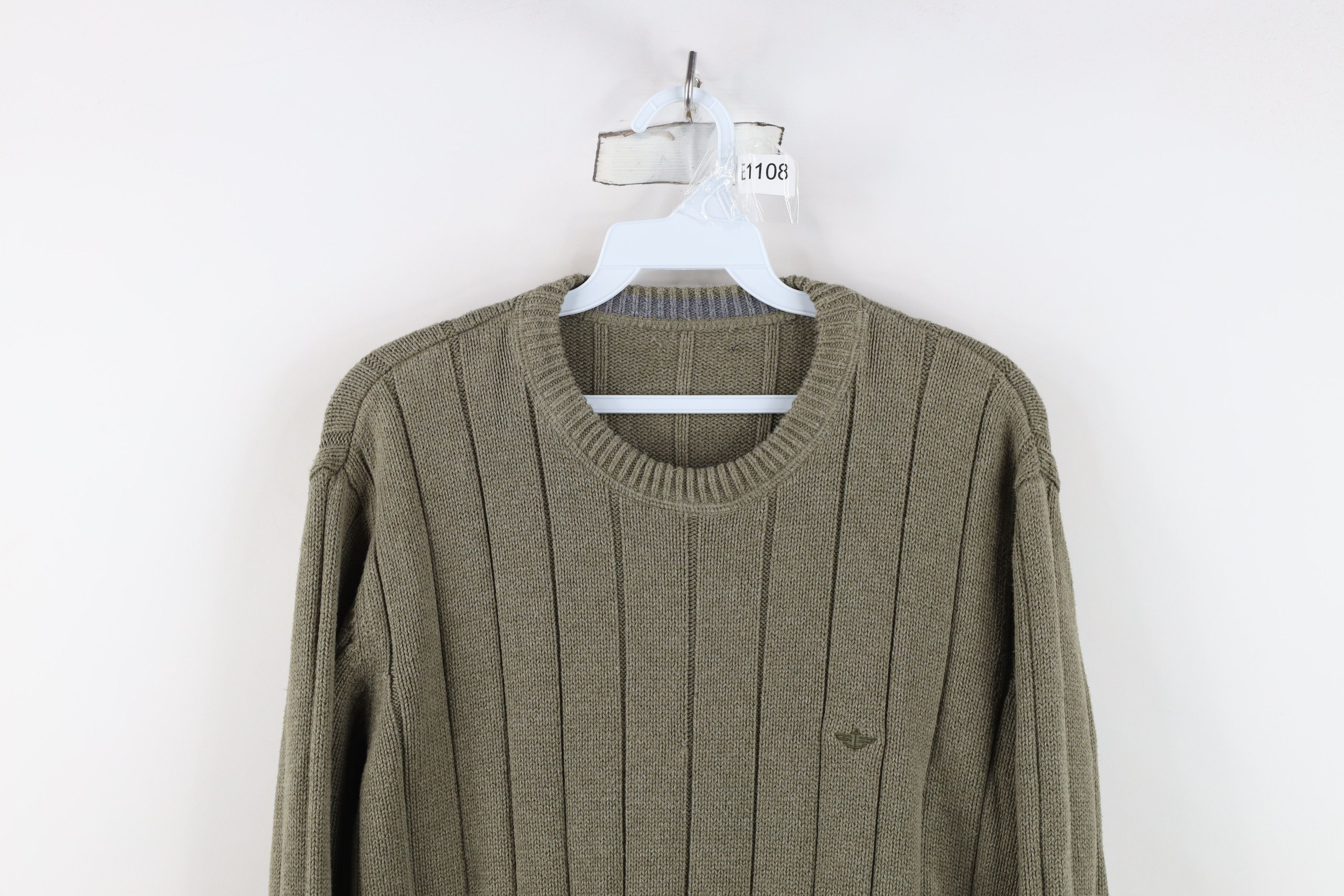 Vintage Vintage 90s Streetwear Chunky Ribbed Knit Sweater Green Size US M / EU 48-50 / 2 - 2 Thumbnail
