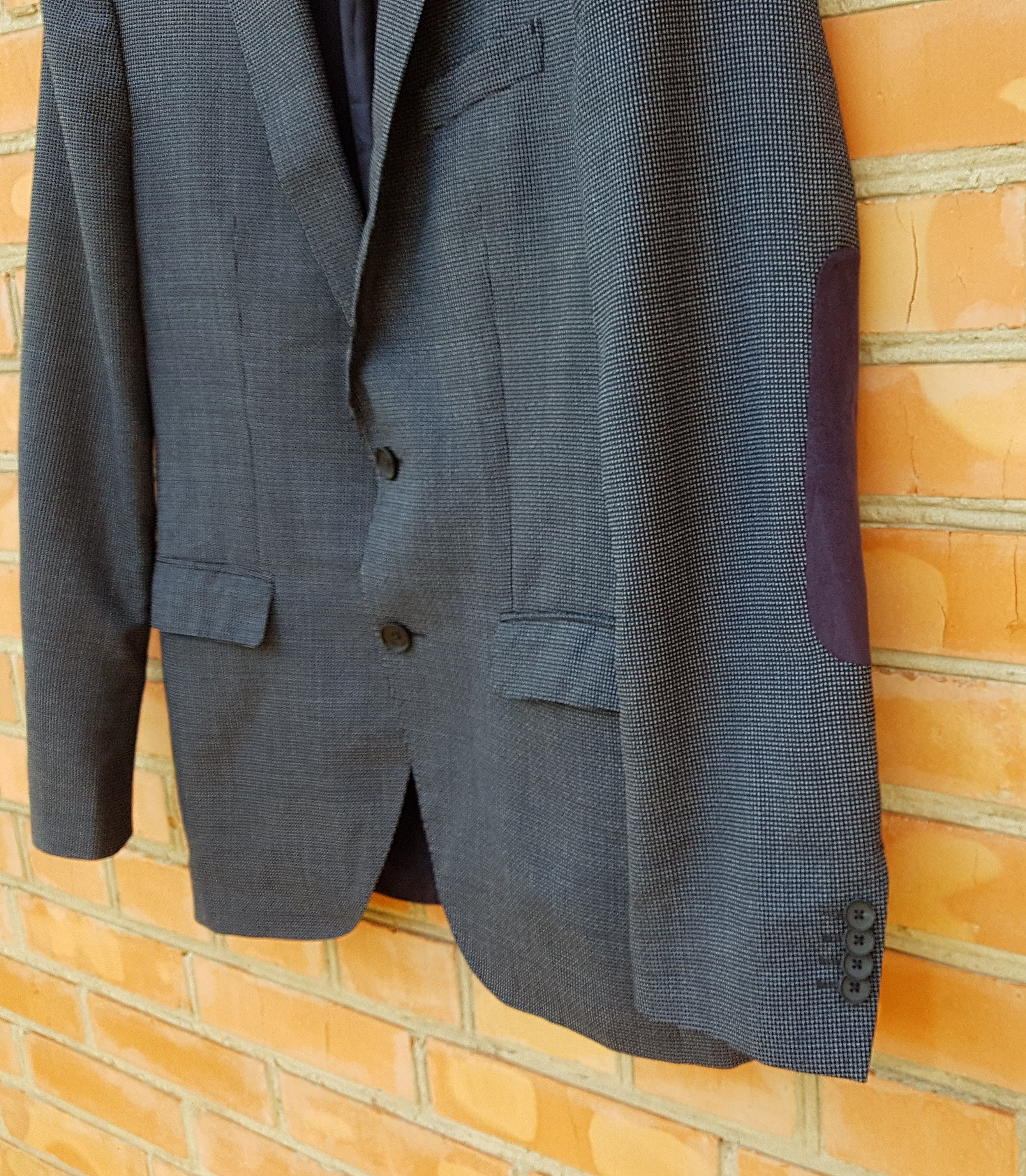 Hugo Boss Hugo Boss Virgin Wool Blazer with Elbow Patches Size 40R - 6 Thumbnail