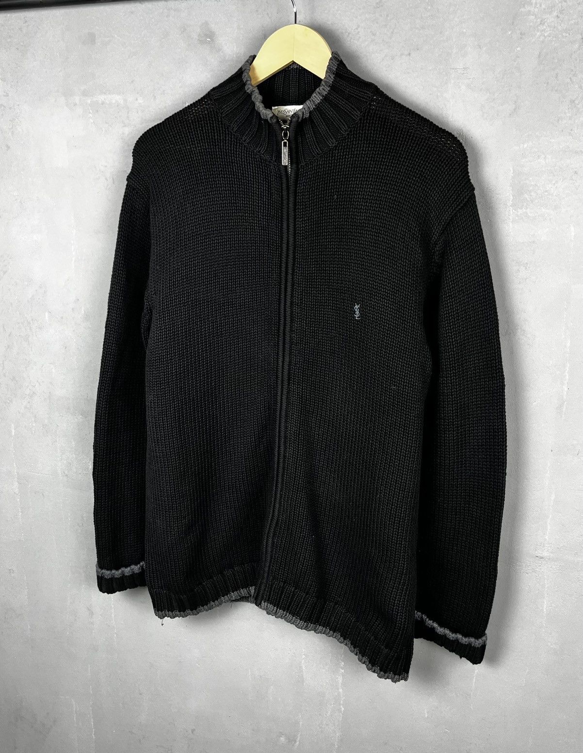 Saint Laurent Paris YSL sweater zip vintage 90s rare Size US M / EU 48-50 / 2 - 1 Thumbnail