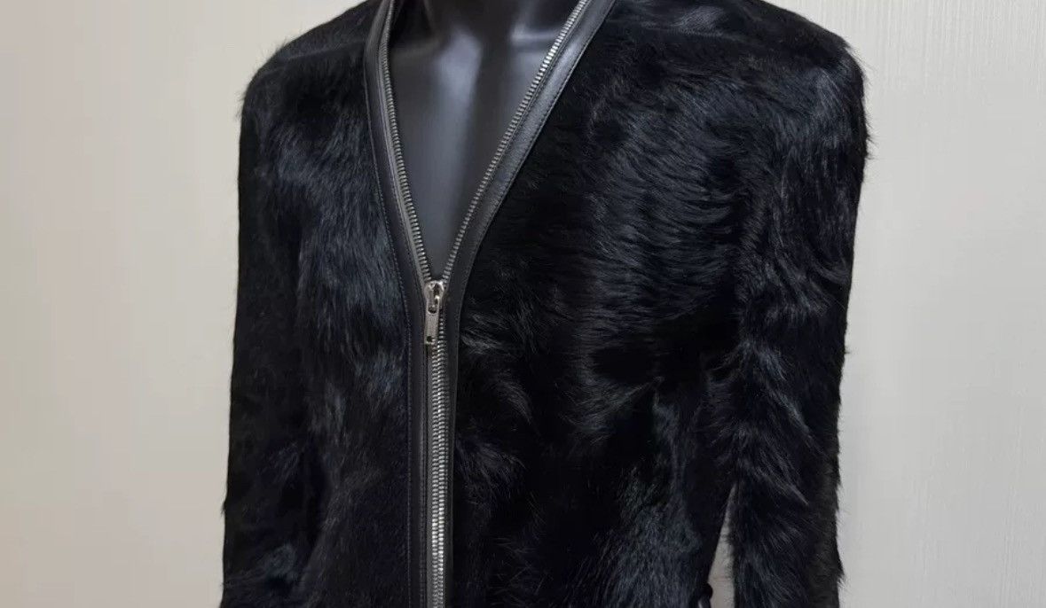 Rick Owens cow hair leather Klaus coat 2412-Nextarrow