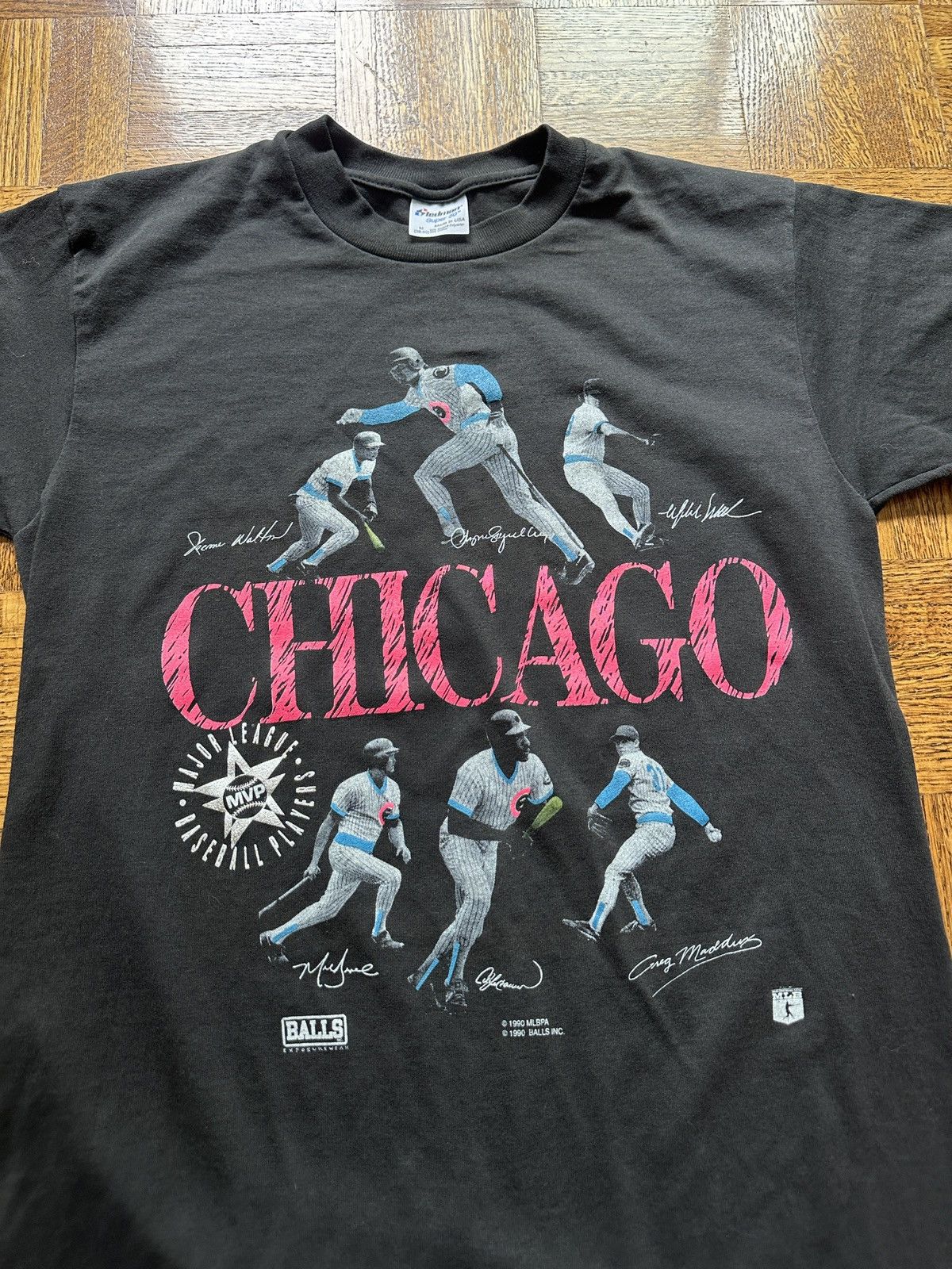 Vintage 1990 Chicago Cubs Baseball Graphic Tee Size US M / EU 48-50 / 2 - 2 Thumbnail