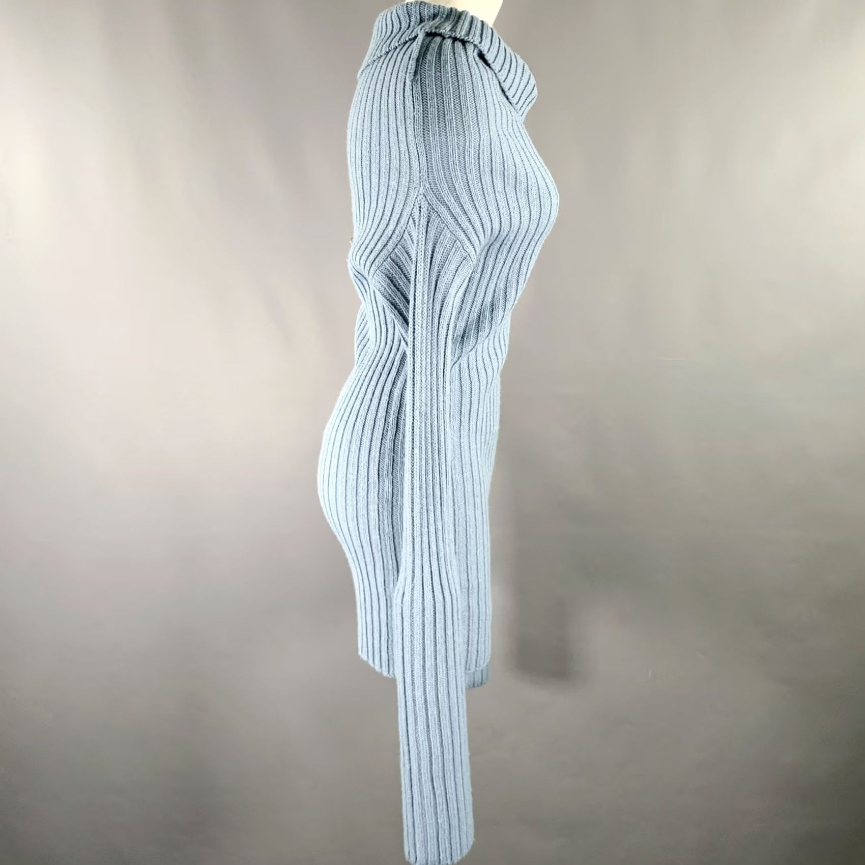 Dolce & Gabbana DOLCE & GABBANA Blue Ribbed Turtleneck Sweater Women Size 6 Size M / US 6-8 / IT 42-44 - 3 Thumbnail