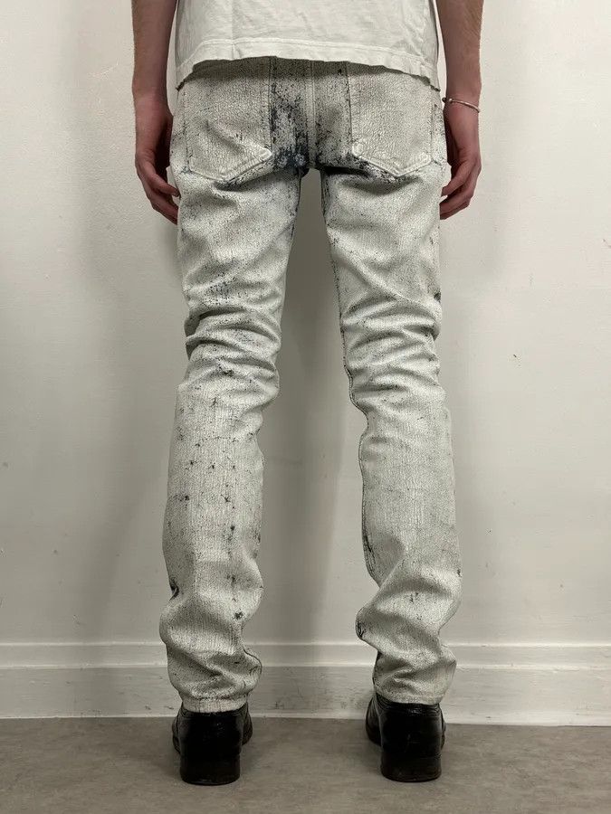 Maison Margiela 2012 Maison Margiela H&M Blue White Painted Denim Jeans Size US 32 / EU 48 - 3 Thumbnail