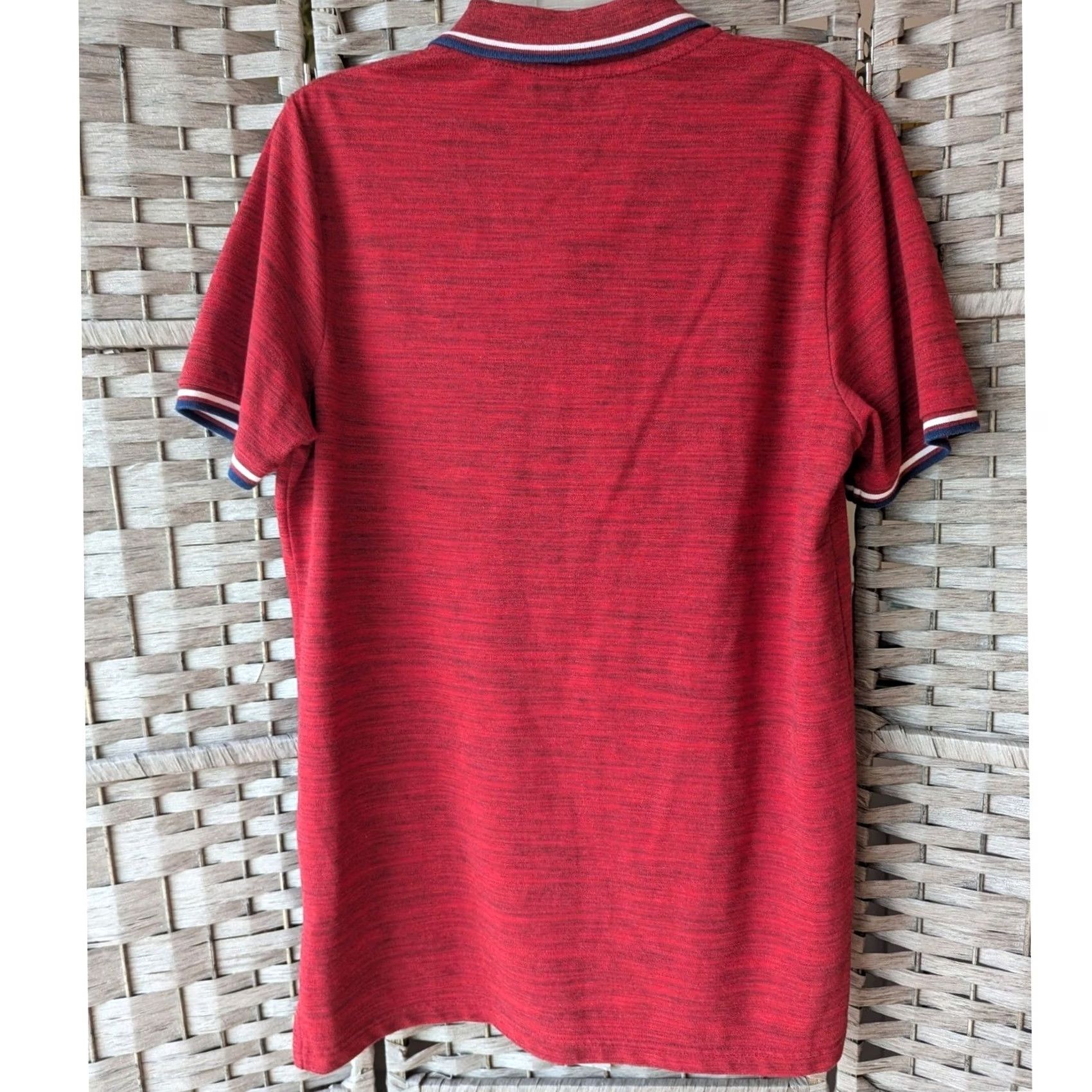 American Eagle Outfitters American Eagle Polo Shirt Red Space Dye Flex Classic Fit Tipped Collar Mens L Size US L / EU 52-54 / 3 - 3 Thumbnail
