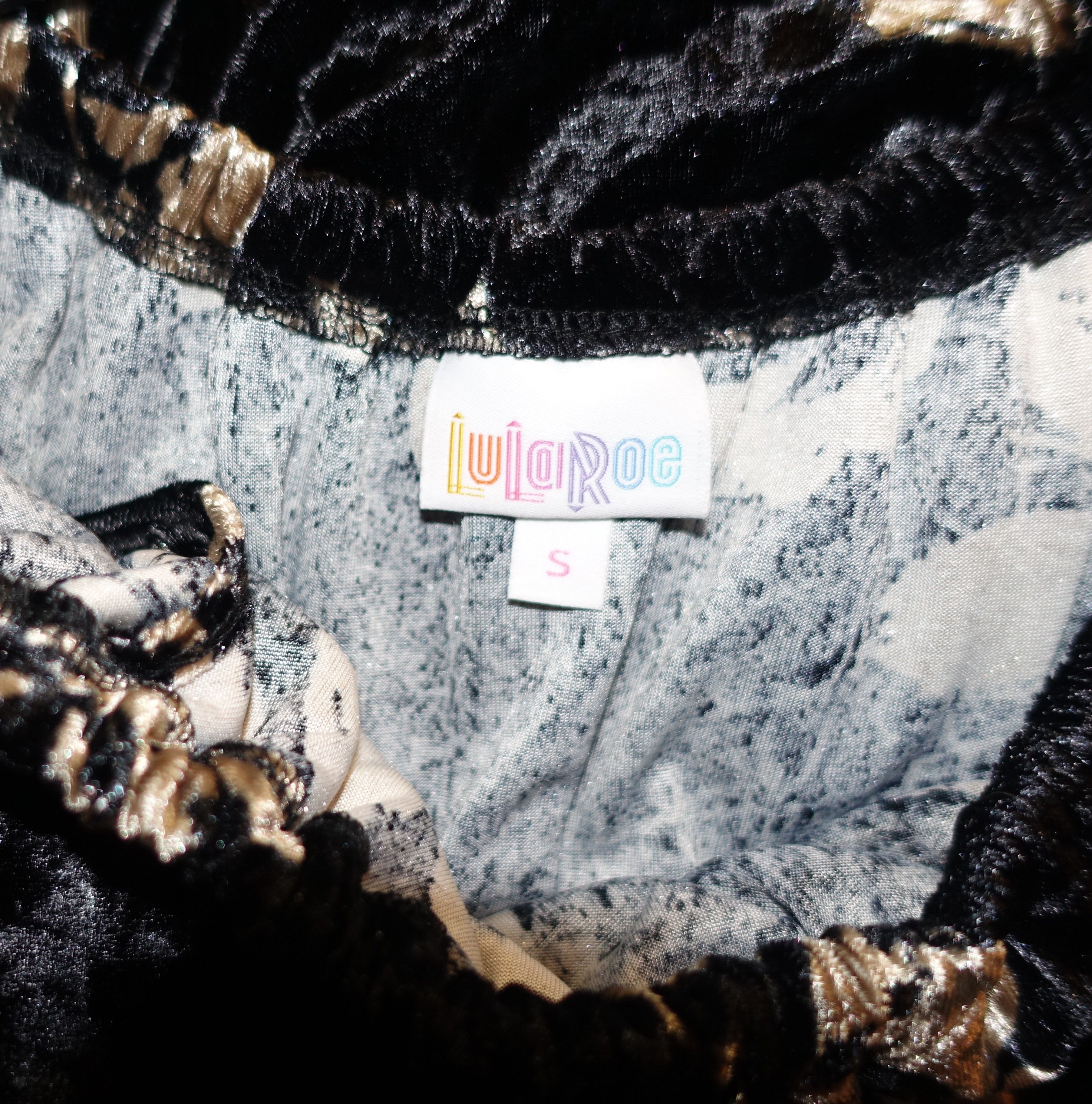 Other Lularoe Black Beige Floral Velvet Ruffle Dress S Size S / US 4 / IT 40 - 8 Thumbnail