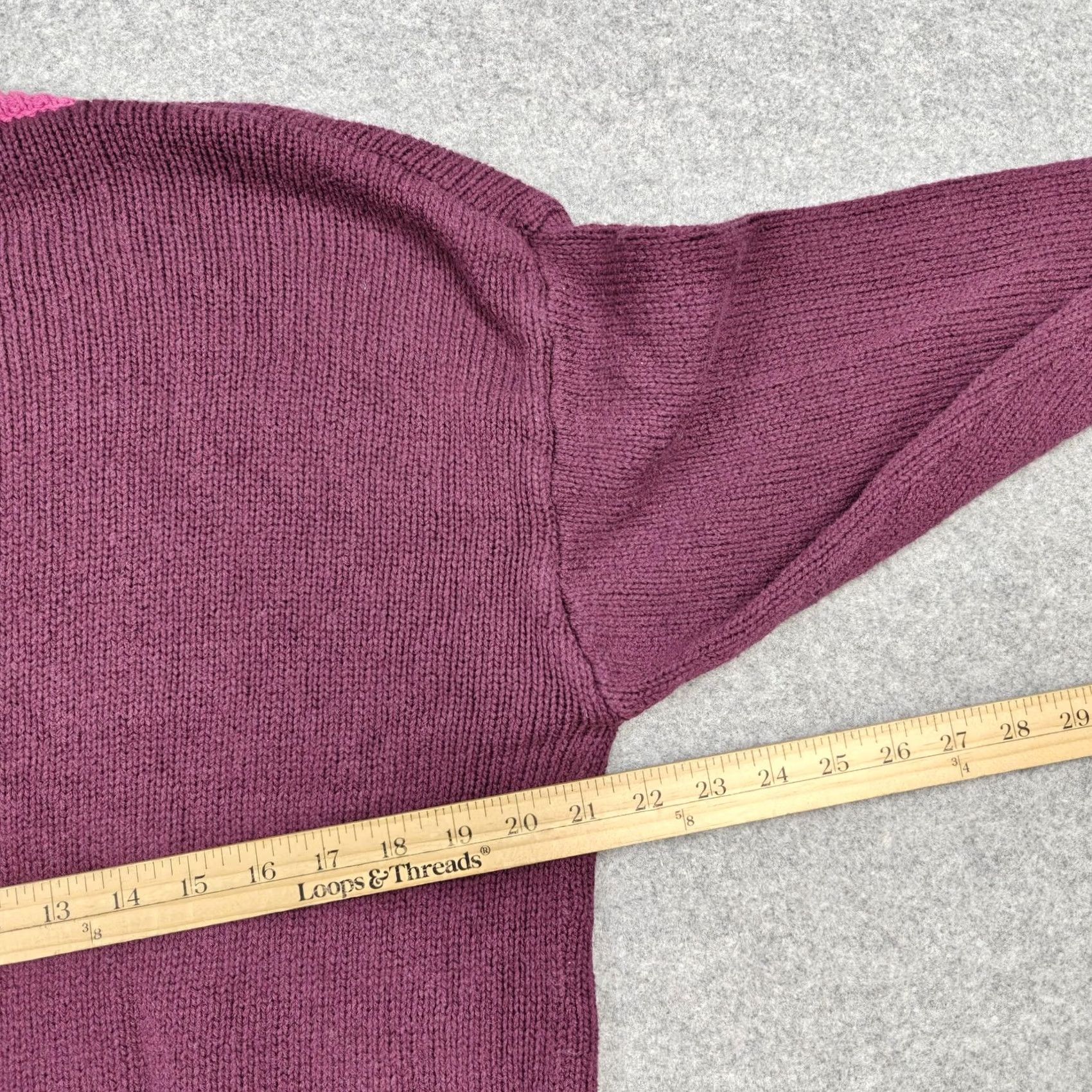 Marine Layer Marine Layer Sweater Womens L Purple V-Neck Colorblock Knit Pullover Size L / US 10 / IT 46 - 6 Thumbnail