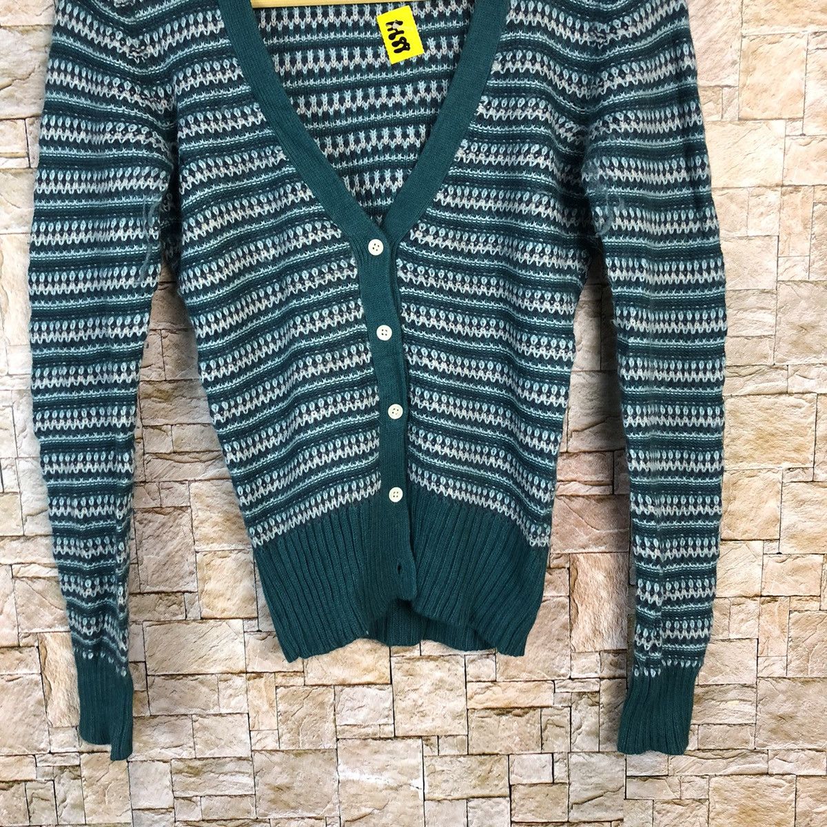 Gap × Homespun Knitwear Gap Green Cardigan Knitwear #A688 Size XXS / US 00 / IT 34 - 3 Thumbnail