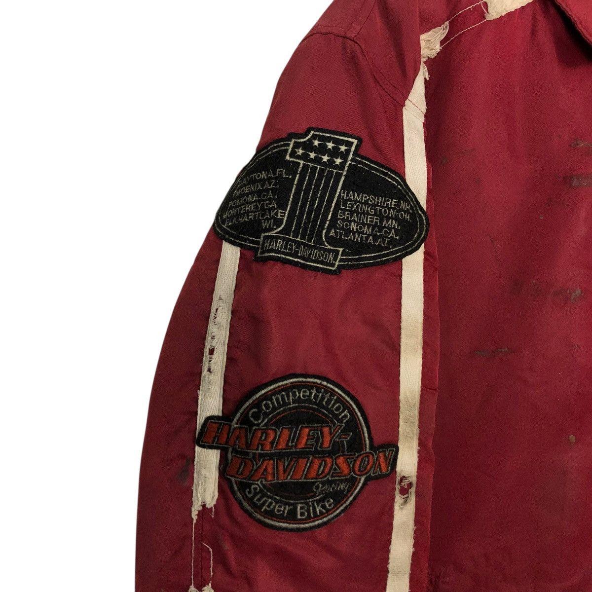 Harley Davidson 🔥VINTAGE BOMBER BIKER JACKET MOTORCYCLE HARLEY DAVIDSON LOGO Size US L / EU 52-54 / 3 - 13 Thumbnail