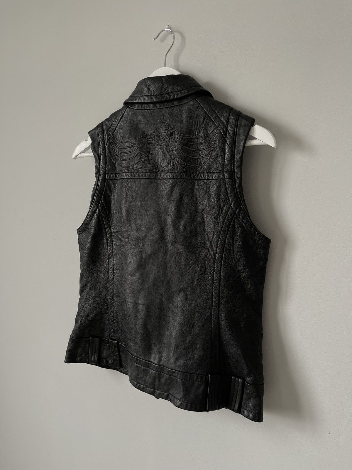 Harley Davidson Vintage Harley Davison Zip Up Leather Vest Embroidered Logo Size S / US 4 / IT 40 - 12 Thumbnail