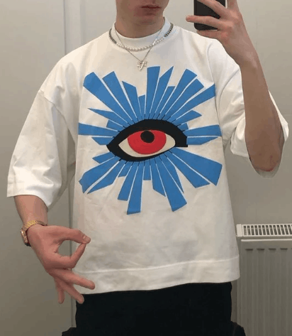 Japanese Brand × Vintage "White Eyed -L" Oversized T-shirt Size US L / EU 52-54 / 3 - 2 Thumbnail