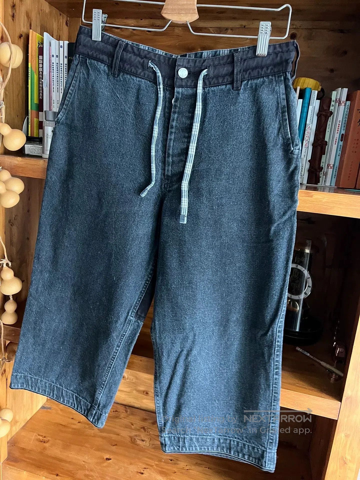 Porter Classic kendo denim wide pants in black. Size US 39 - 3 Thumbnail