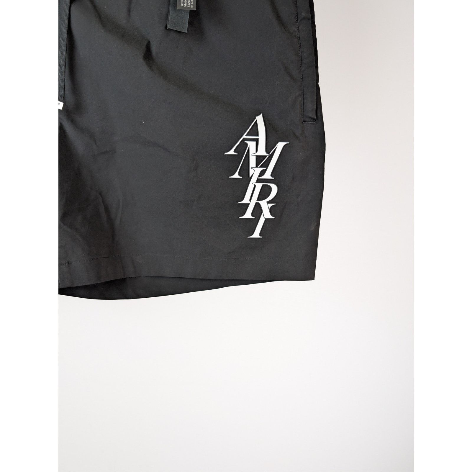 Amiri o1rshd1 Amiri Stack Logo Swim Trunk Shorts in Black Size US 38 / EU 54 - 6 Thumbnail