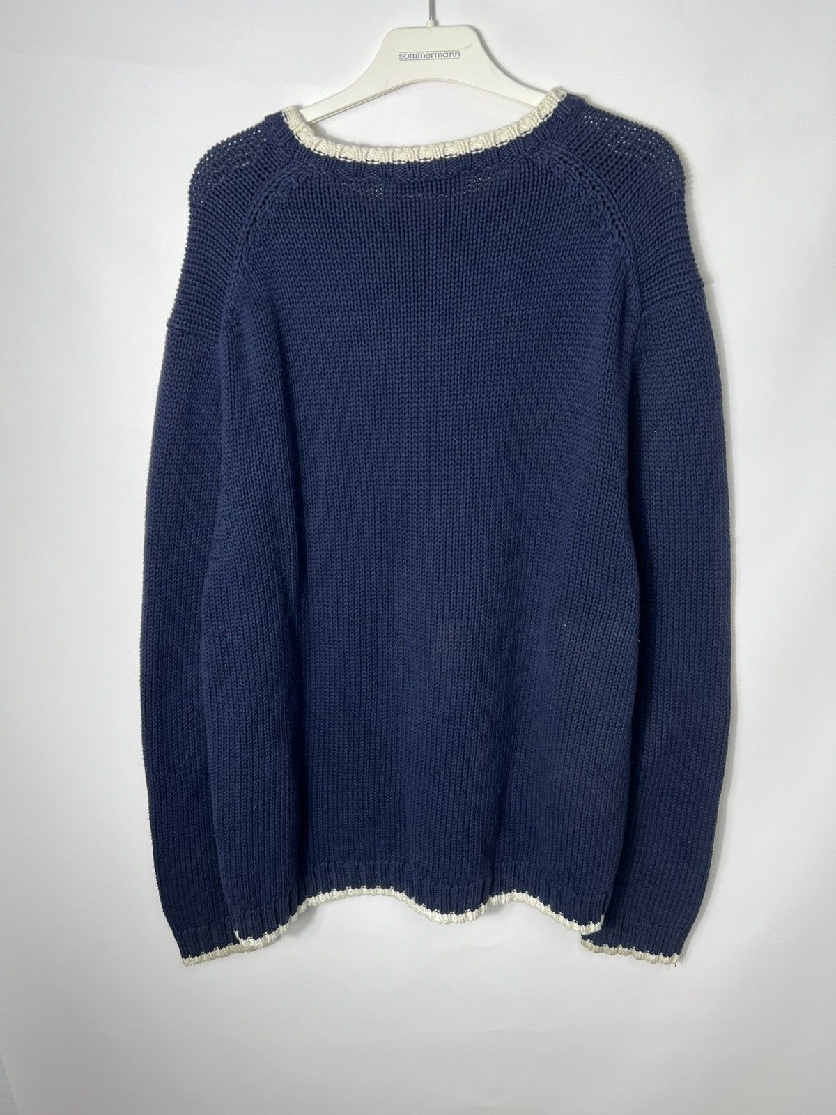 Vintage Yves Saint Laurent YSL Navy Blue Cable Knit Sweater