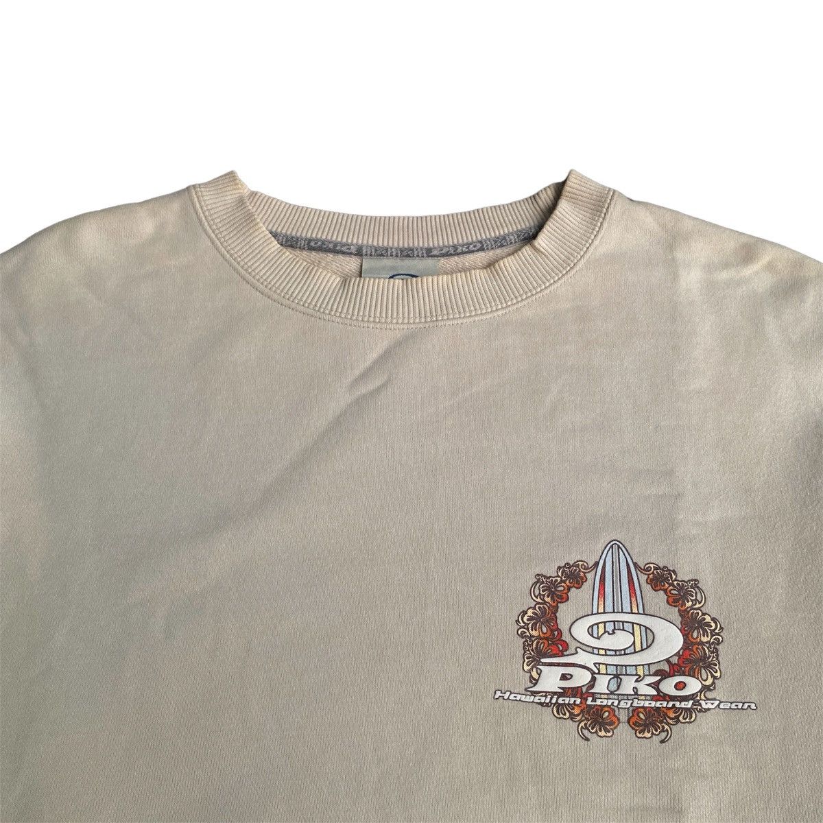 Vintage Vintage 90s Piko Surfboard Beige Sweatshirt Medium Size US M / EU 48-50 / 2 - 4 Thumbnail