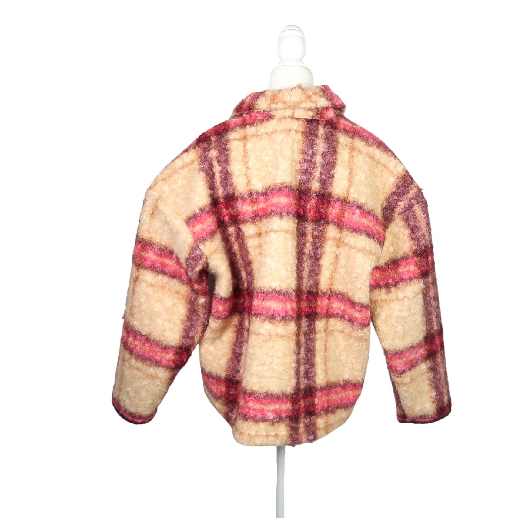 Vintage Knox Rose jacket Plaid Knit textured boucle tan red Button closure M Womens Short Sleeve Long Sleeve Fall Winter Casual Basic Jacket Size M Size M / US 6-8 / IT 42-44 - 5 Thumbnail