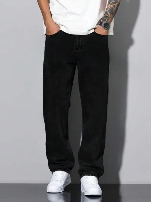 Jean Washed Denim Jeans Loose fit Baggy Size US 30 / EU 46 - 4 Thumbnail