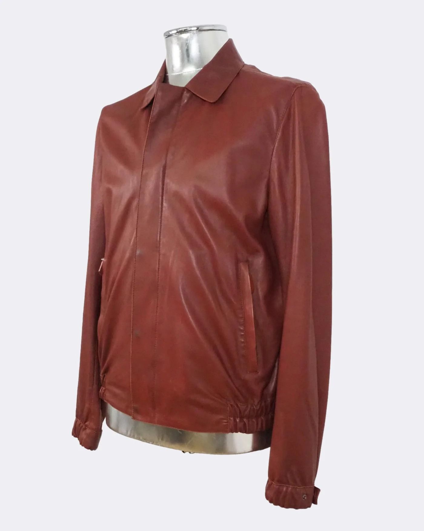Trussardi Men's Trussardi Lightweight Leather Bomber Jacket $1155 Size US M / EU 48-50 / 2 - 11 Thumbnail