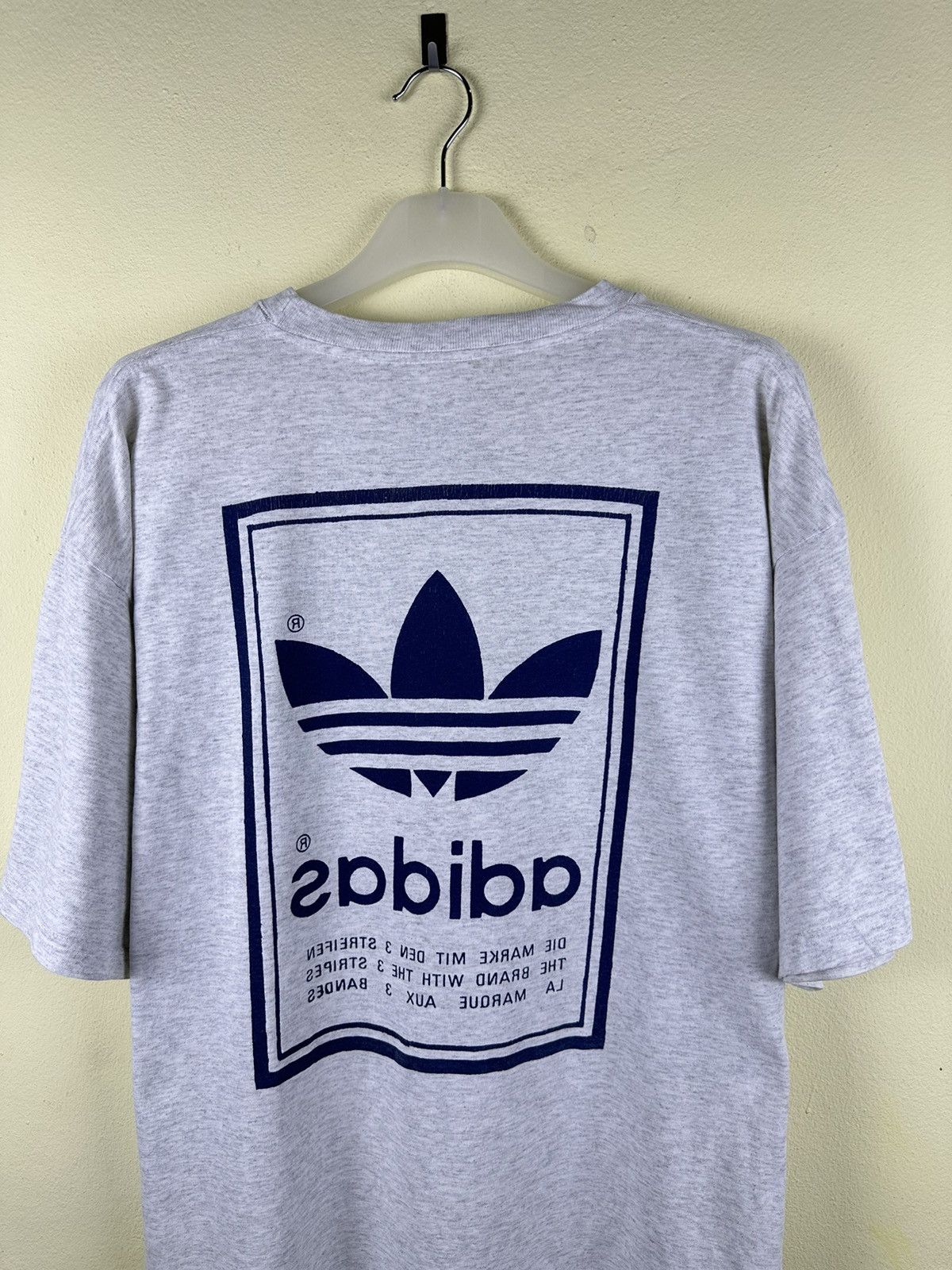Adidas Vintage Adidas Made In Usa Trefoil Big Logo Tshirt A217 Size US L / EU 52-54 / 3 - 4 Thumbnail