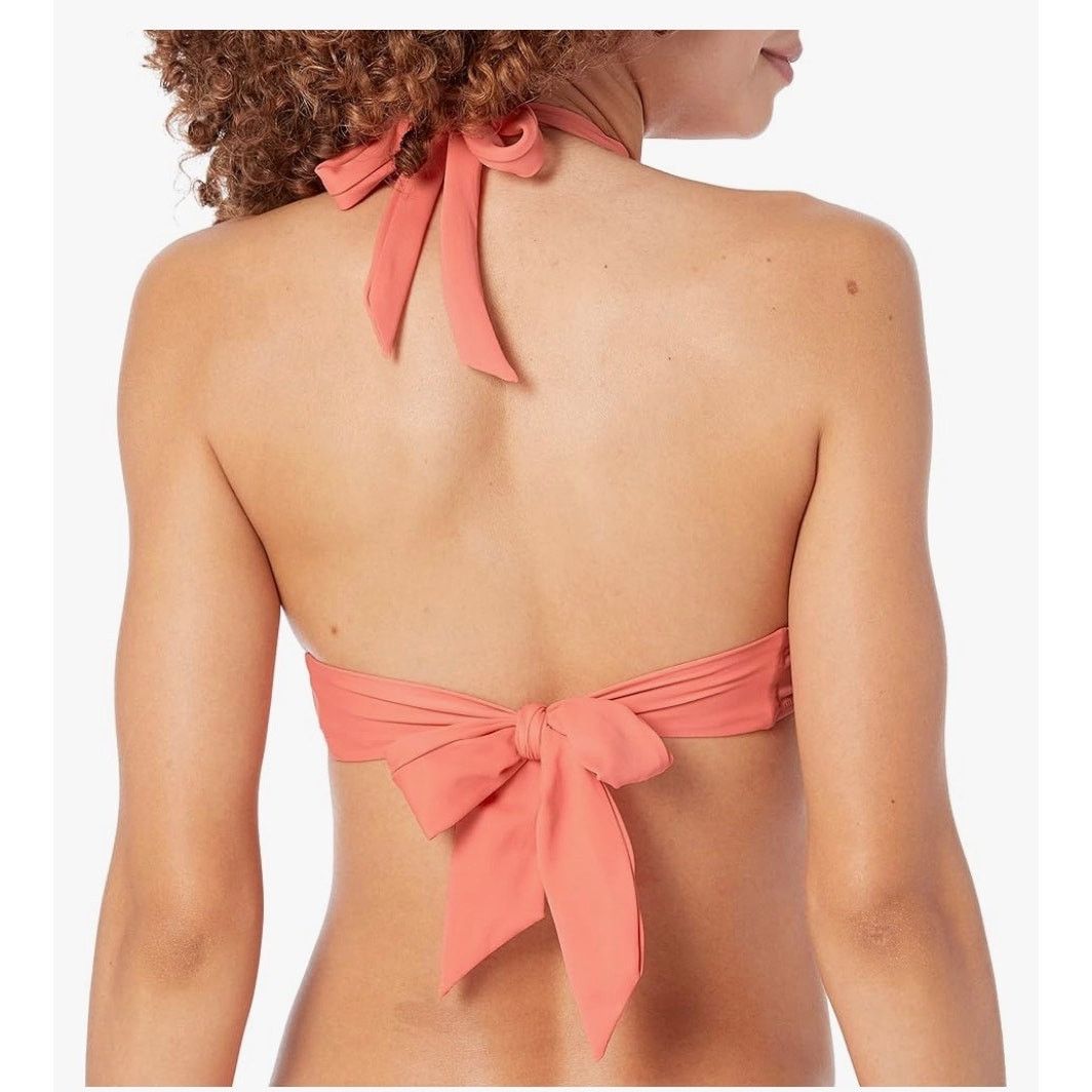 The Unbranded Brand Amazon Essentials Womens Tie Halter Bikini Top X Small Coral Size XS / US 0-2 / IT 36-38 - 2 Thumbnail