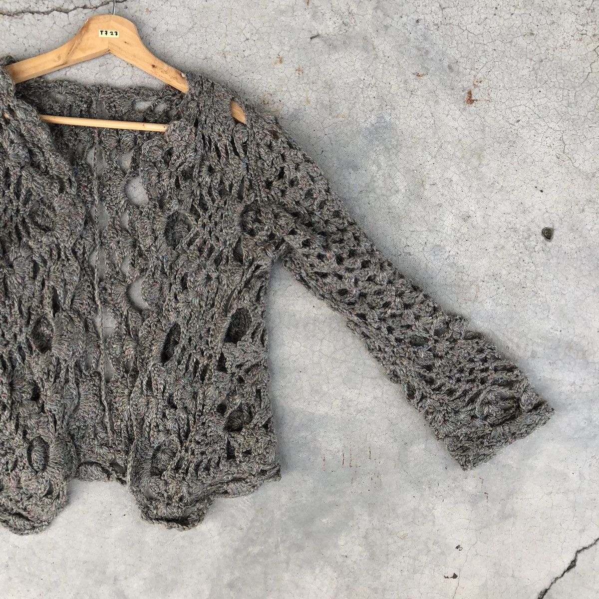 Japanese Brand 🔴Sexy Unbranded Netting Crochet Knit Cardigan Patten Size US S / EU 44-46 / 1 - 4 Thumbnail