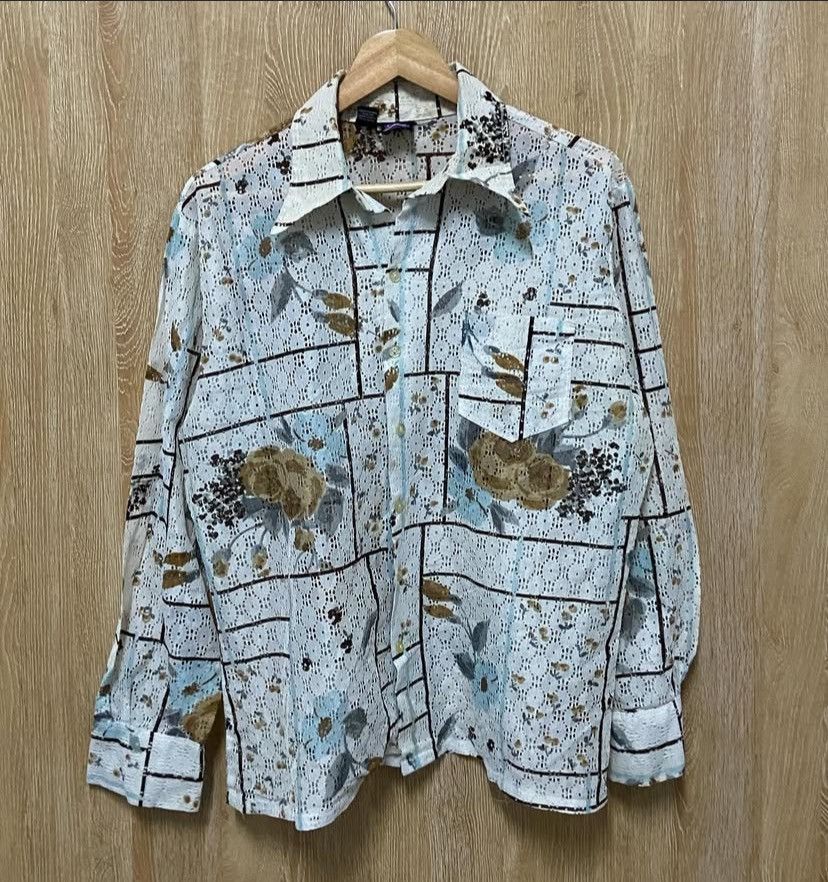 Vintage Vtg Lace Shirt Size US XL / EU 56 / 4 - 1 Thumbnail