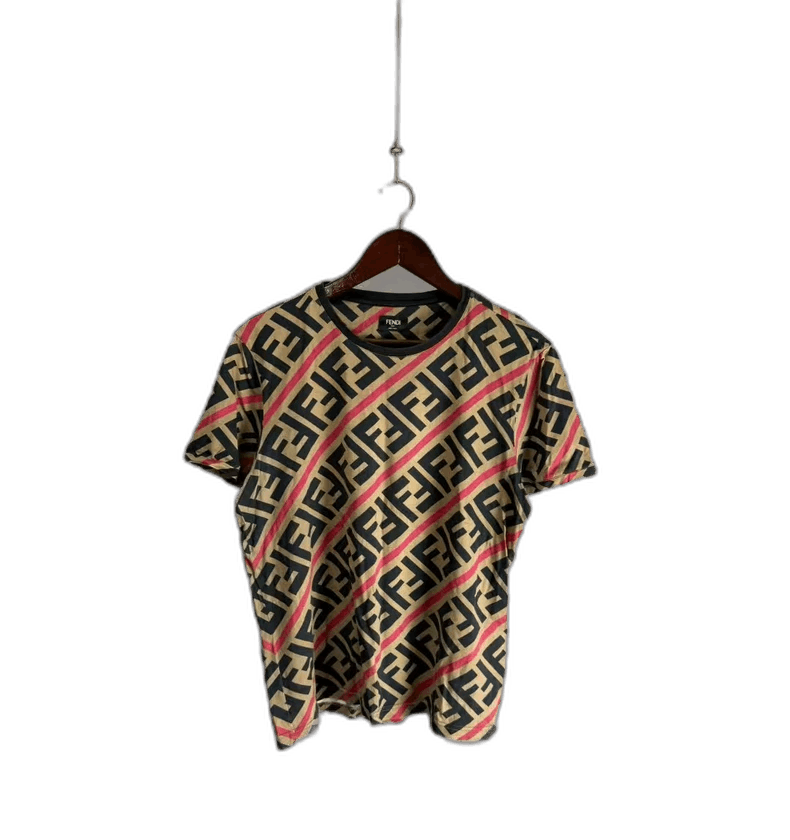 Fendi Fendi Brown Striped Short Sleeve Shirt Size US L / EU 52-54 / 3 - 1 Thumbnail