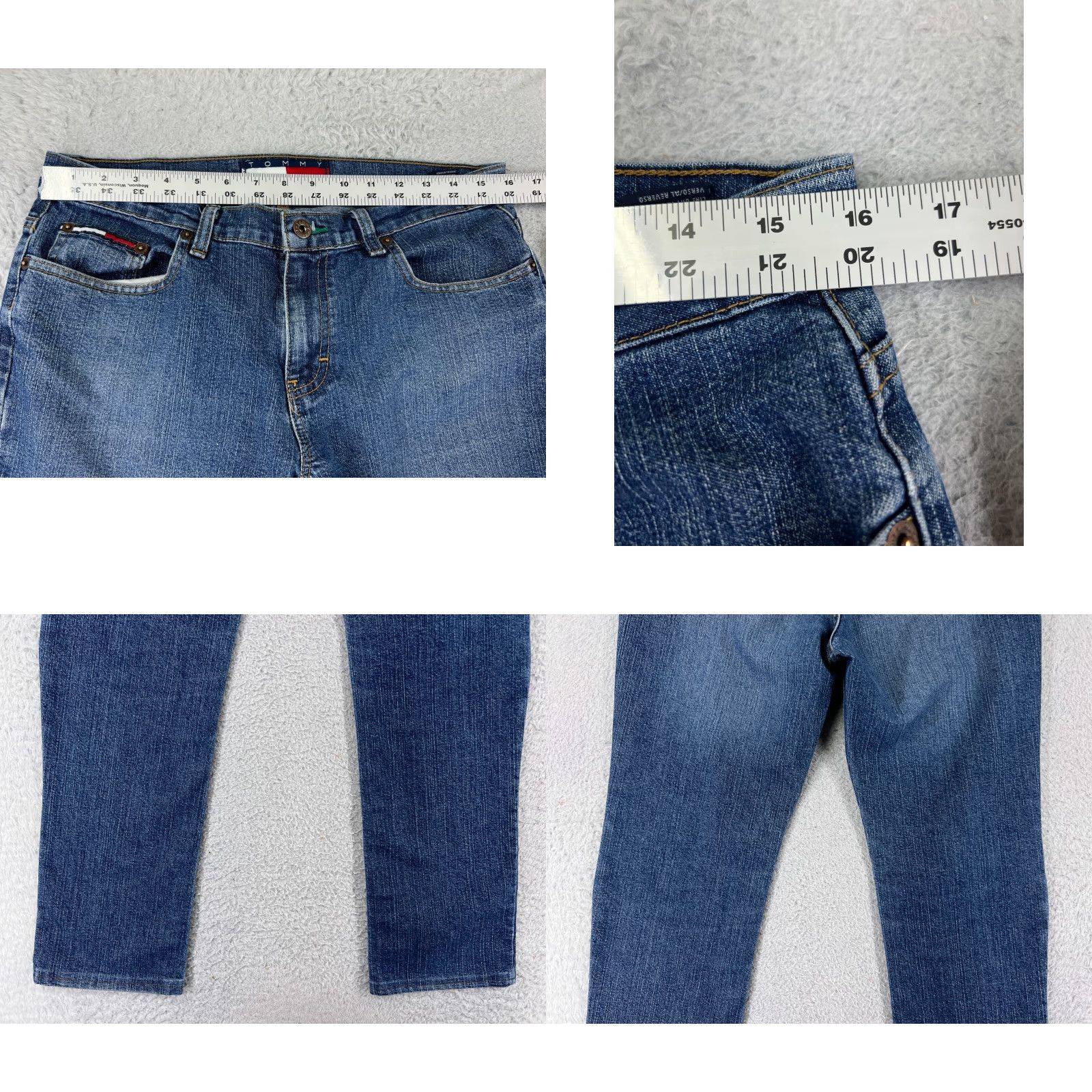 Tommy Hilfiger Tommy Hilfiger Pants Womens 11 Blue Denim Jeans Straight Mid Rise Cotton Blend Size 32" / US 10 / IT 46 - 9 Thumbnail