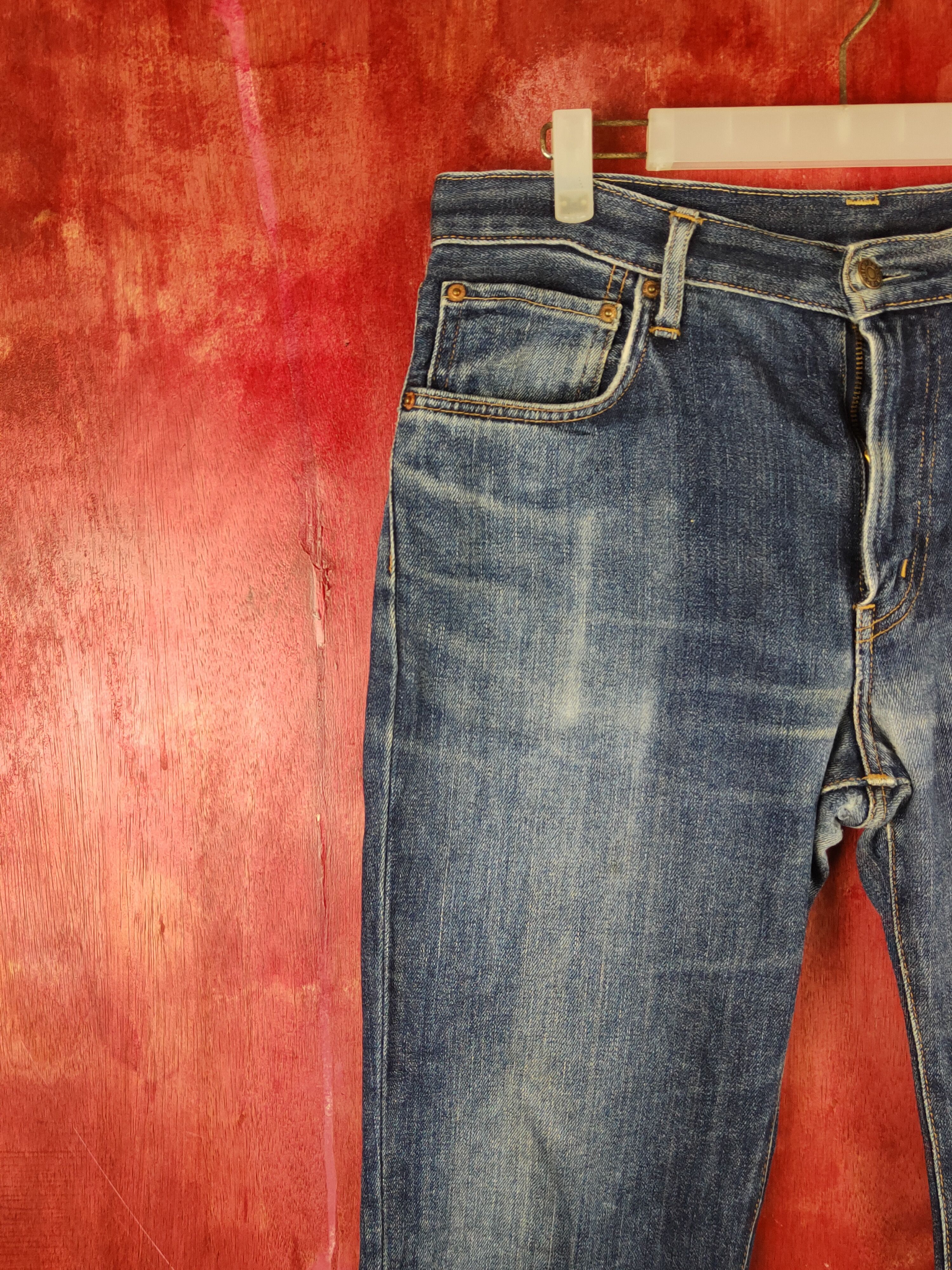 Edwin Edwin Dark Blue Distressed Ripped Jeans #S2147 Size US 32 / EU 48 - 3 Thumbnail