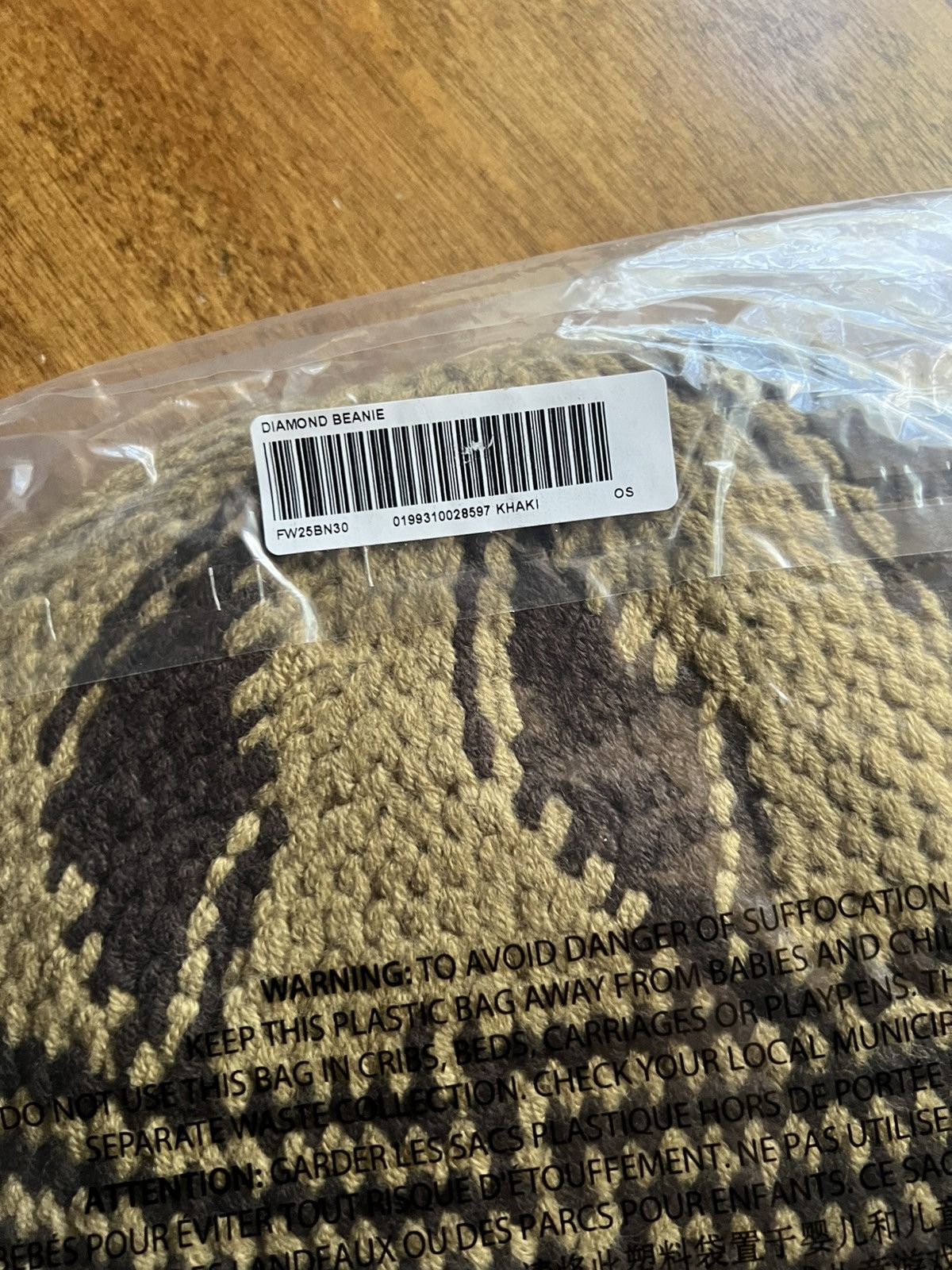 Supreme Supreme Diamond Beanie Brown FW25 Size ONE SIZE - 3 Thumbnail