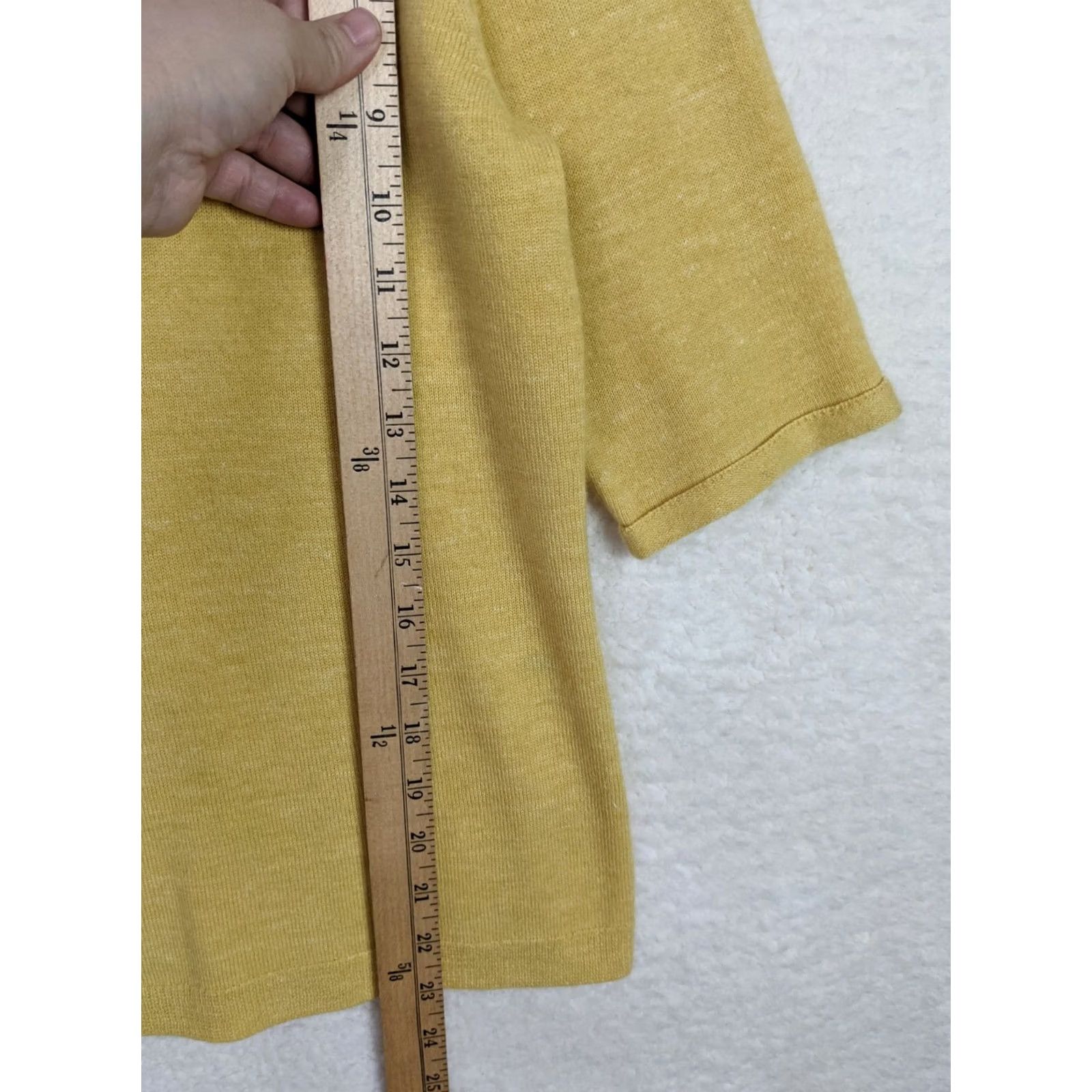 Vintage Sundance Sweater Shirt Pullover 1/2 Sleeve Round Neck Yellow S Linen Merino Wool Womens Size S / US 4 / IT 40 - 6 Thumbnail