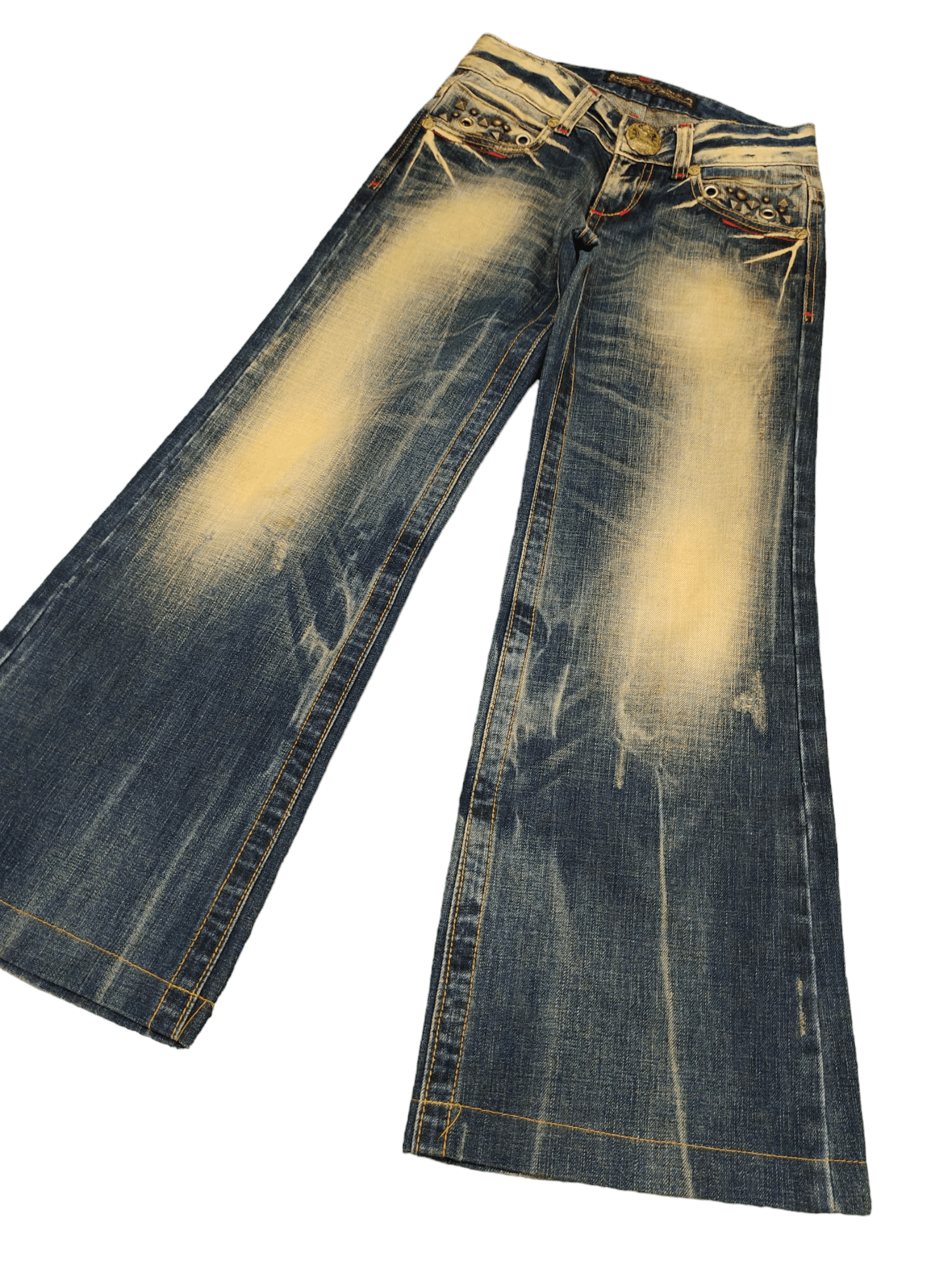 If Six Was Nine Flare Jeans Studio RP Faded Bootcut Low Rise Jpg Style Size US 27 - 11 Thumbnail