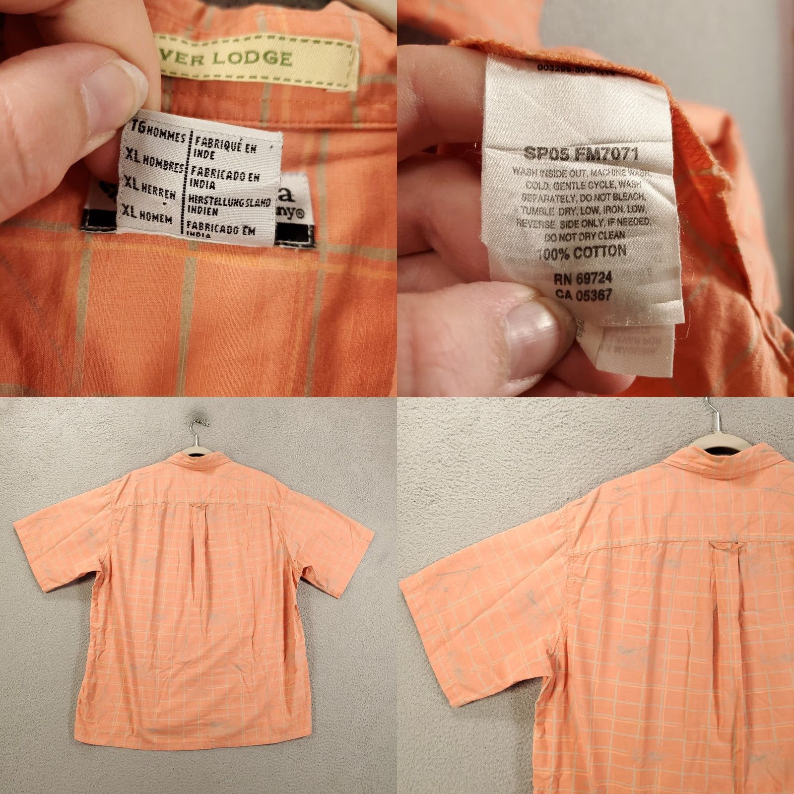 Vintage Columbia River Lodge Shirt Mens XL Orange Plaid Button Up Size US XL / EU 56 / 4 - 8 Thumbnail