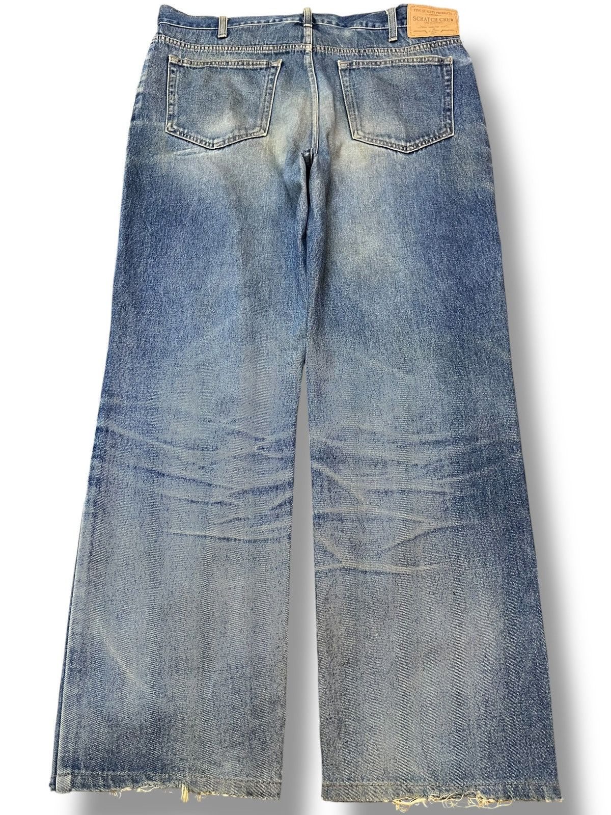 Beauty Beast × Japanese Brand × Yasuyuki Ishii Vintage Scratch Crew Baggy Faded Grunge Distressed Denim Size US 35 - 5 Thumbnail