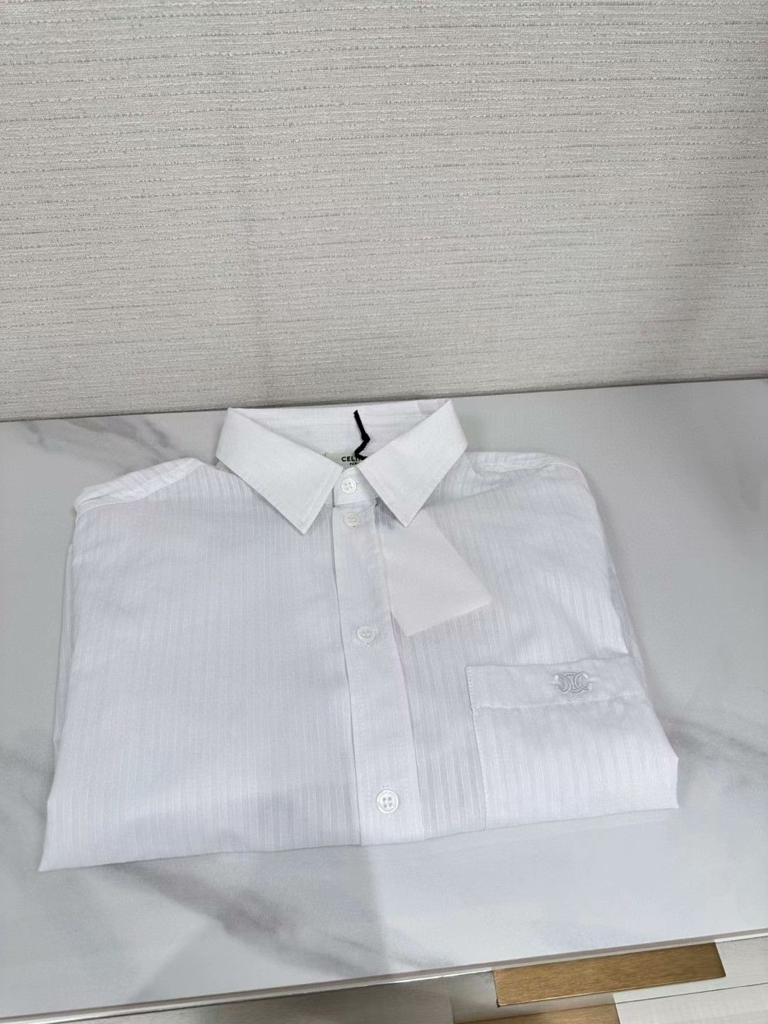 Saint Laurent Paris Celine White Striped Long-sleeve Shirt Size S / US 4 / IT 40 - 1 Thumbnail