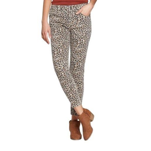 Other Knox Rose Womens Leopard Print Ankle Skinny Pants Size 8 Com Size 30" / US 8 / IT 44 - 2 Thumbnail