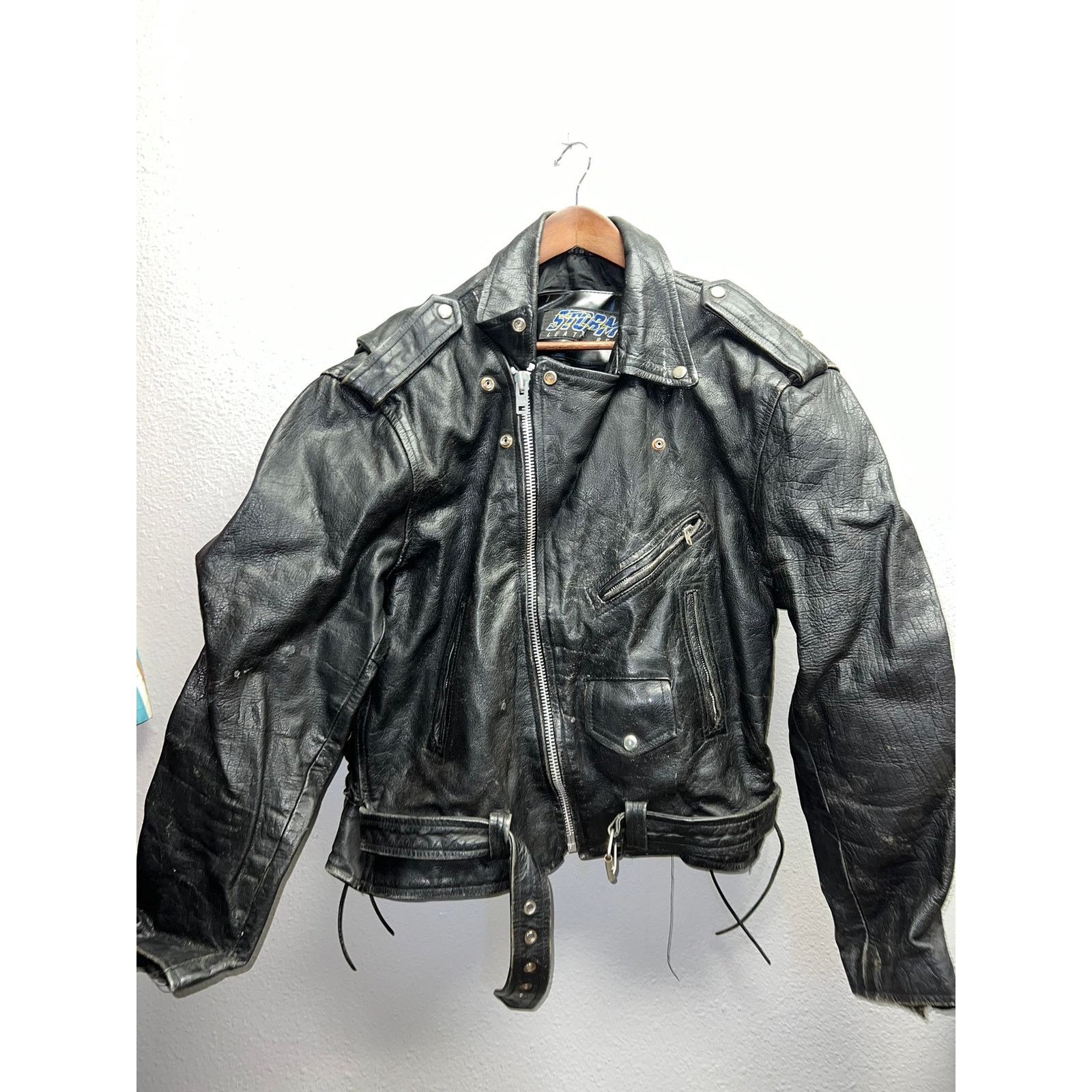 Vintage Vintage Storm Leathers Jacket Full Zip Leather Gear Large Size US L / EU 52-54 / 3 - 1 Thumbnail
