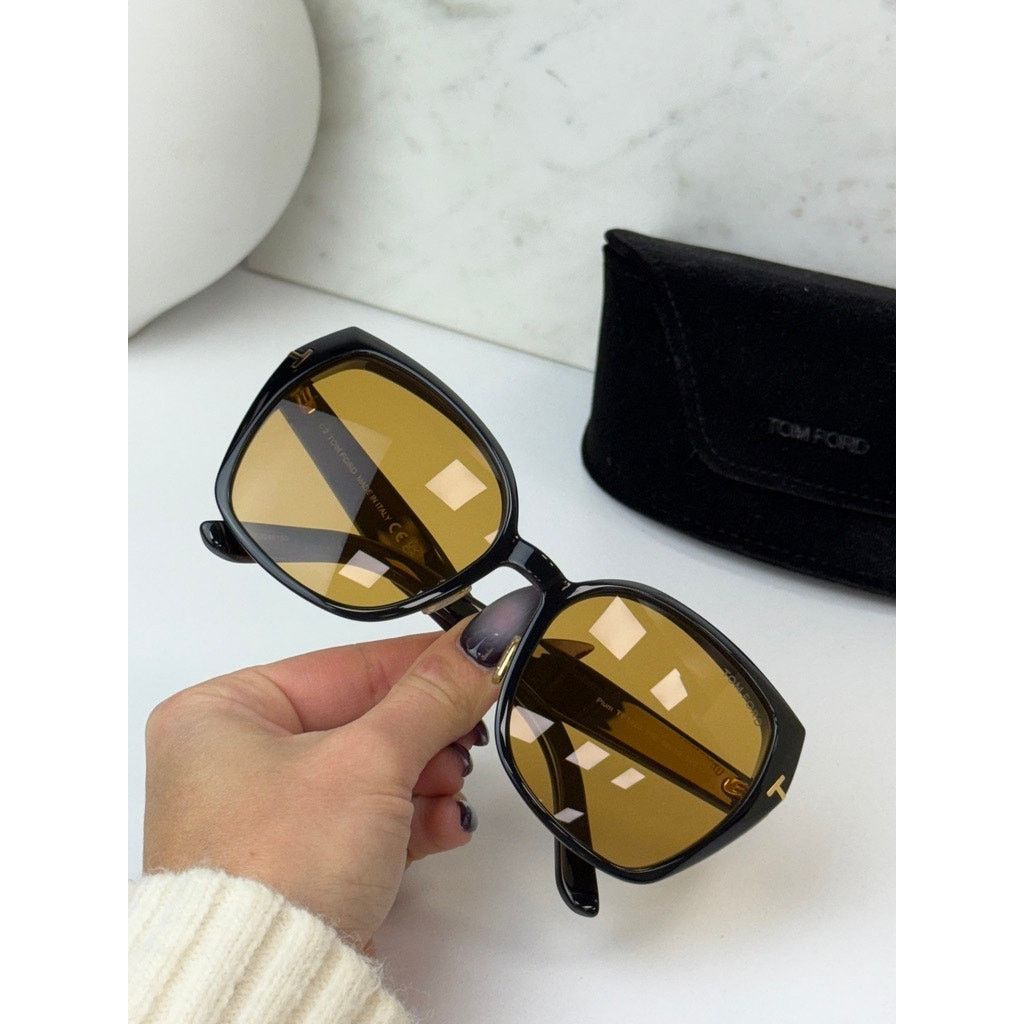 Tom Ford NEW Tom Ford TF1223 Plum Black Yellow Tint Sunglasses $600 Size ONE SIZE - 8 Thumbnail