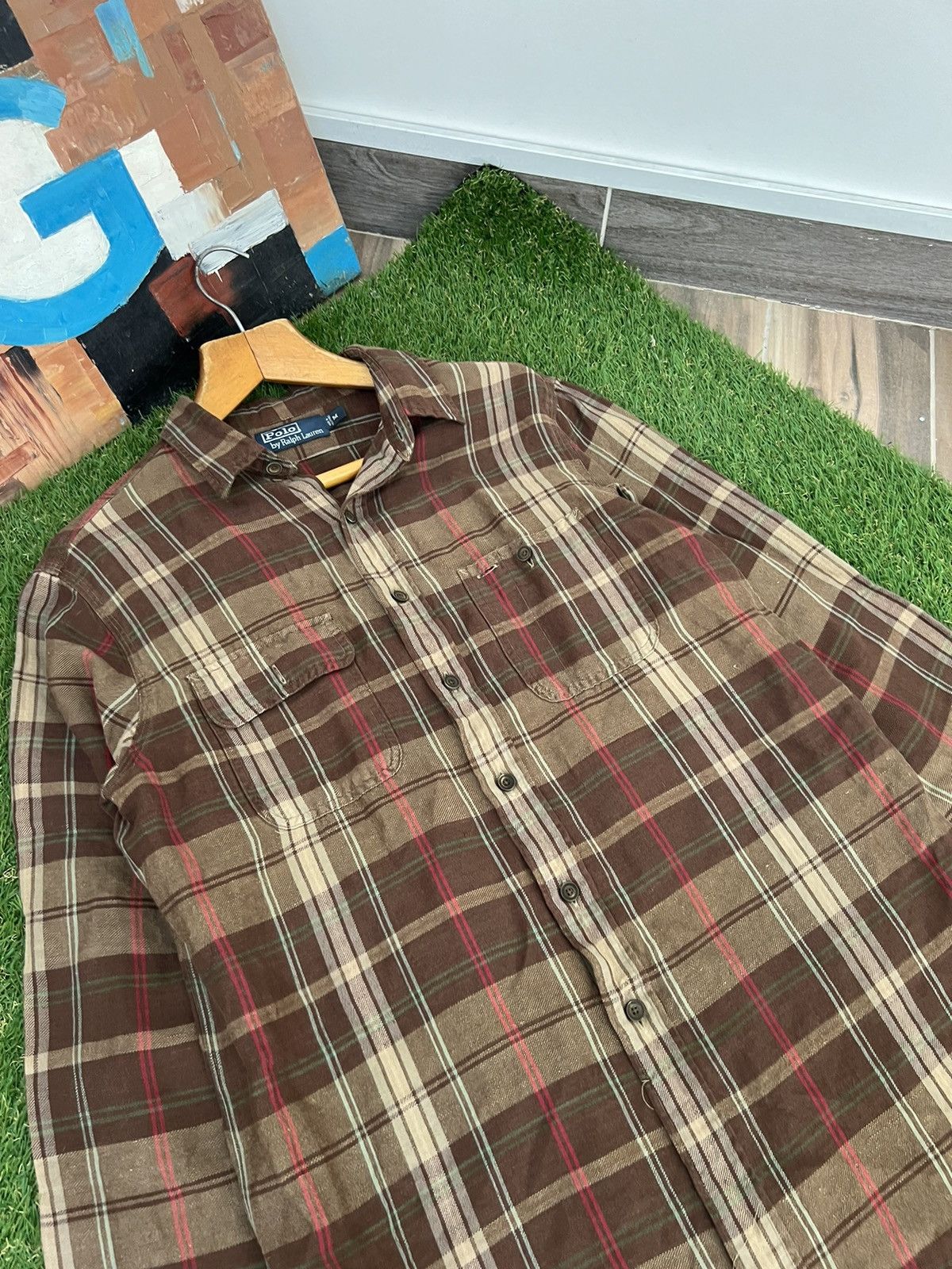 Vintage Polo Ralph Lauren American Plaid Checkered Button Up Shirt Size US M / EU 48-50 / 2 - 3 Thumbnail