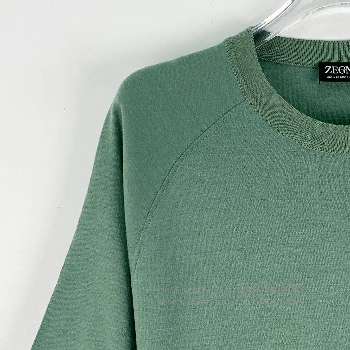 Ermenegildo Zegna Zegna Green Wool Round Neck Short Sleeve T-Shirt| Size US M / EU 48-50 / 2 - 3 Thumbnail
