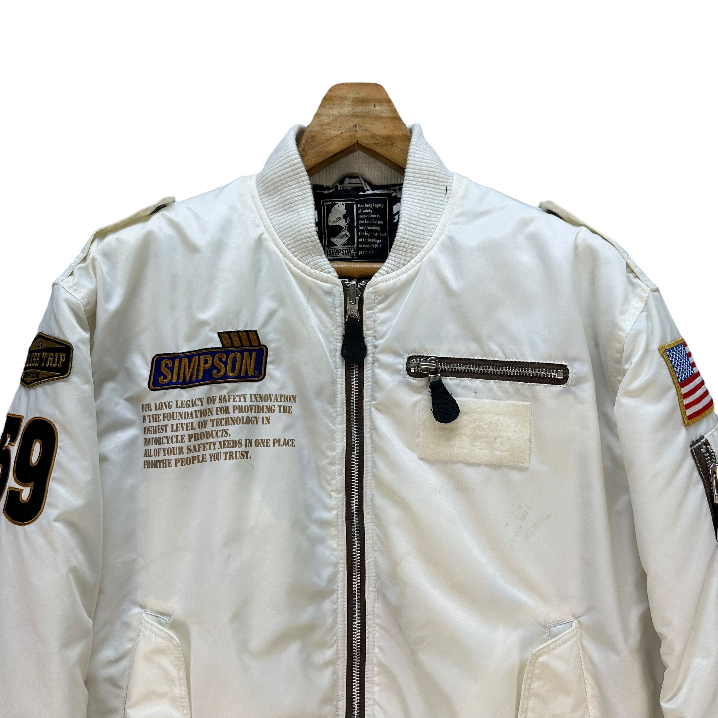 The Simpsons SIMPSON NORTH CAROLINA Big Logo Bomber Jacket #A80-1940 Size US L / EU 52-54 / 3 - 5 Thumbnail