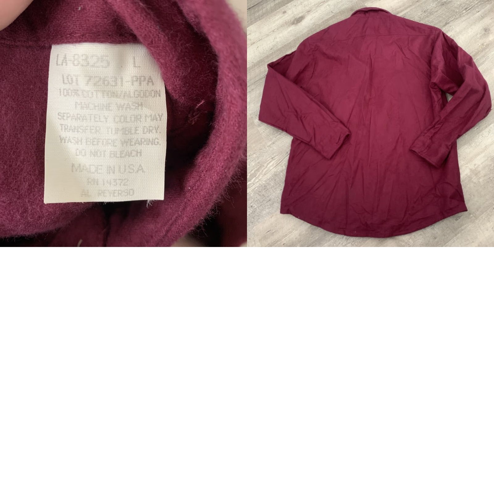 Vintage VINTAGE Five Brother Chamois Shirt Mens Large Heavyweight Flannel Wine USA NEW Size US L / EU 52-54 / 3 - 8 Thumbnail