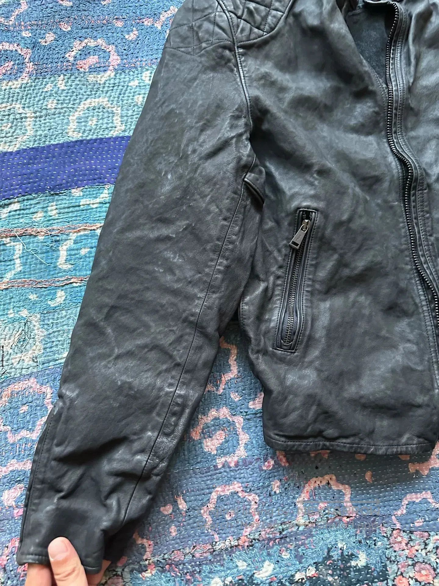 RRL Ralph Lauren Ralph Lauren RRL Black Label Distressed Moto Jacket. Size US S / EU 44-46 / 1 - 4 Thumbnail