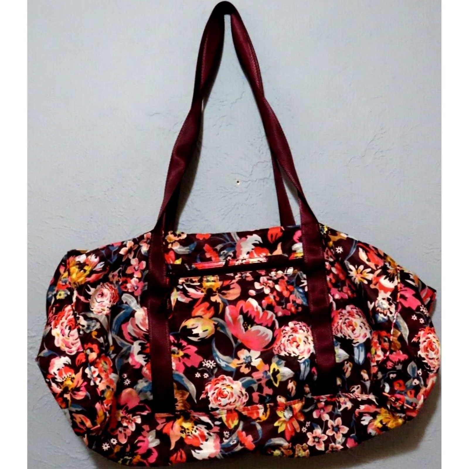 Vera Bradley Vera Bradley Duffle Bag Large 21" Floral Travel Womens Multicolor Nylon Canvas Light ZIP Size ONE SIZE - 2 Thumbnail