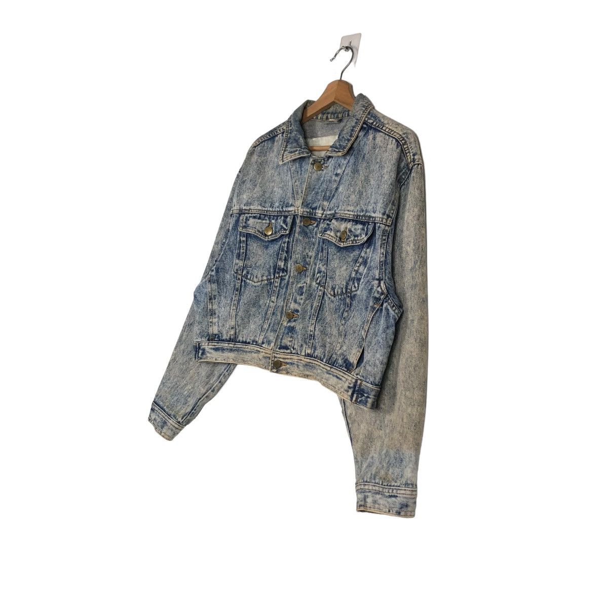 Japanese Brand 🔥CROPPED ACID WASH BIKER JACKET DENIM TEAM LISCH JAPAN Size US M / EU 48-50 / 2 - 4 Thumbnail